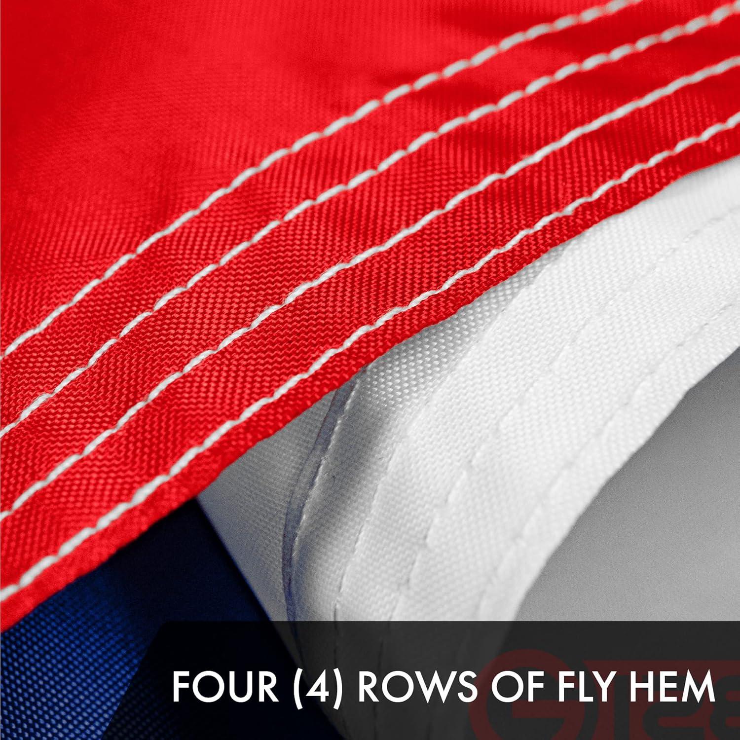 G128 Combo Pack: American USA Flag 4x6 Ft & Texas TX State Flag 4x6 Ft | Both ToughWeave Series Embroidered 300D Polyester, Embroidered Design, Indoor/Outdoor, Brass Grommets