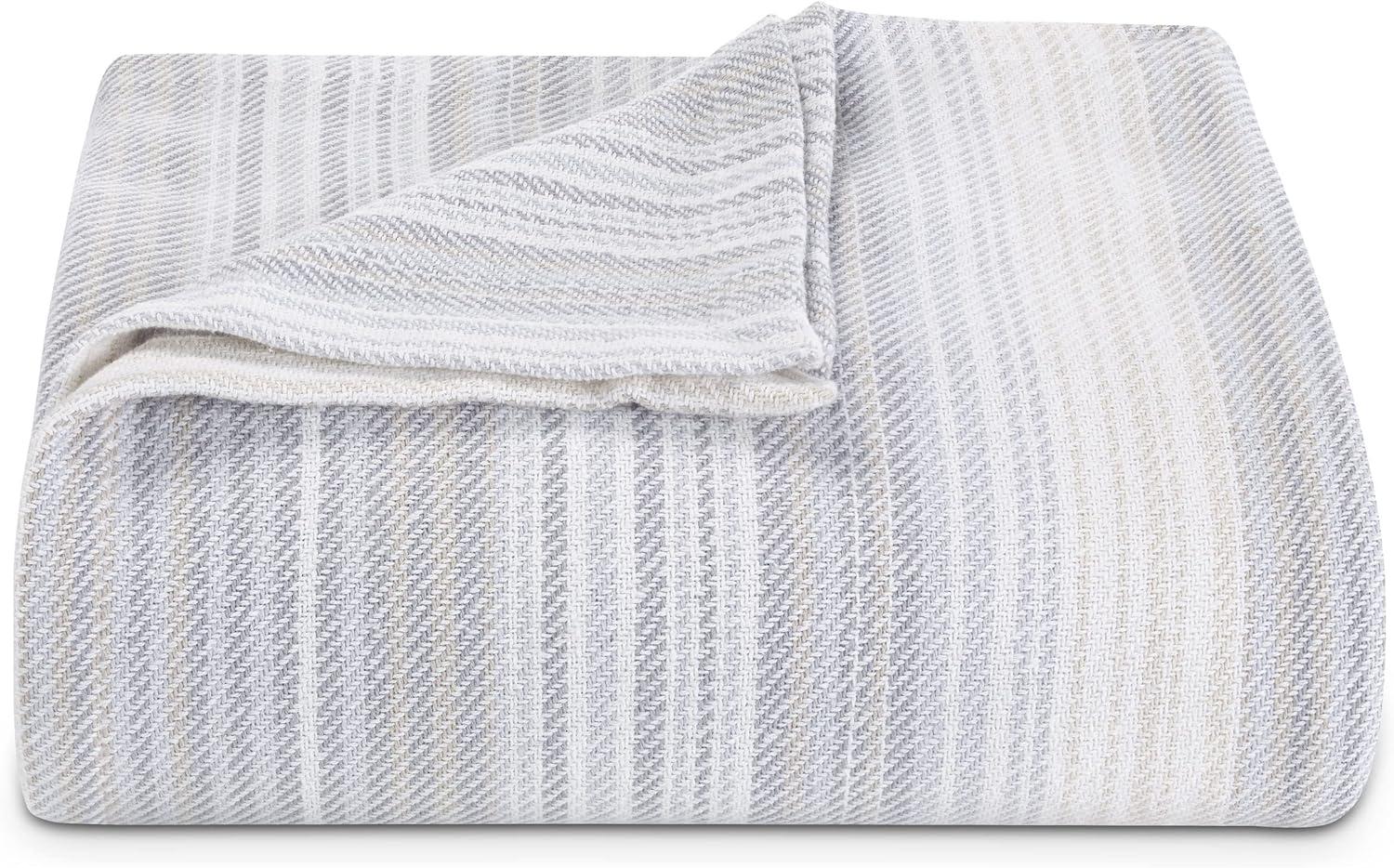 Tommy Bahama Sandy Shore Stripe Cotton Reversible Blanket