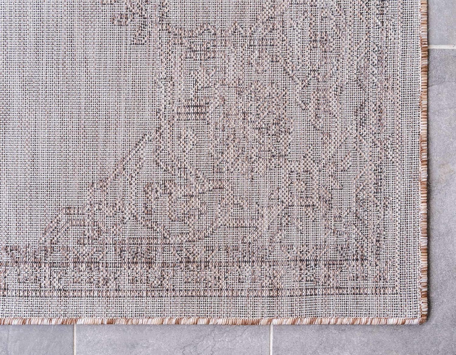 Unique Loom 9' 0 x 12' 2 Rectangle Indoor/Outdoor Traditional Beige Area Rug