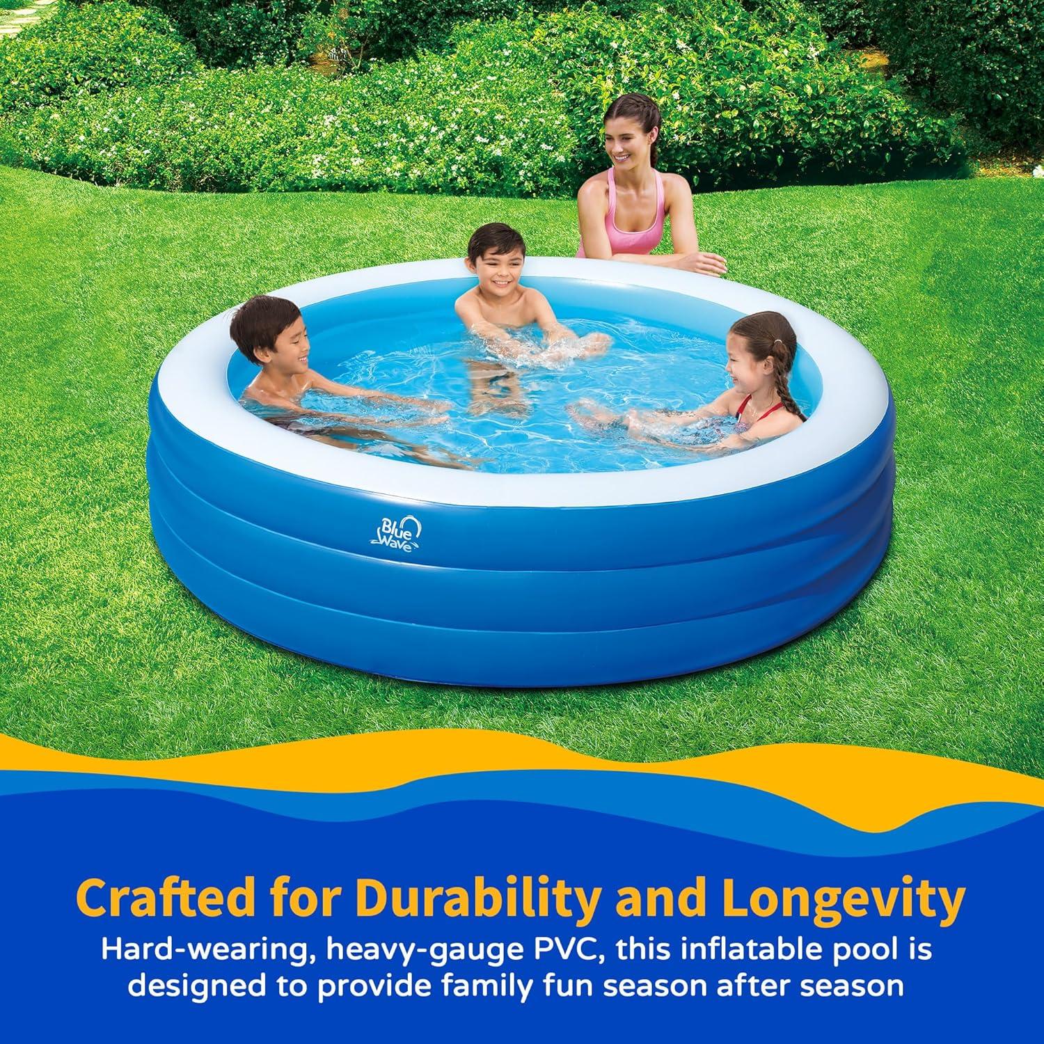 Blue Wave Products Inflatable 103-in x 69-in x 22-in Deep Rectangular Family Pool with Cover