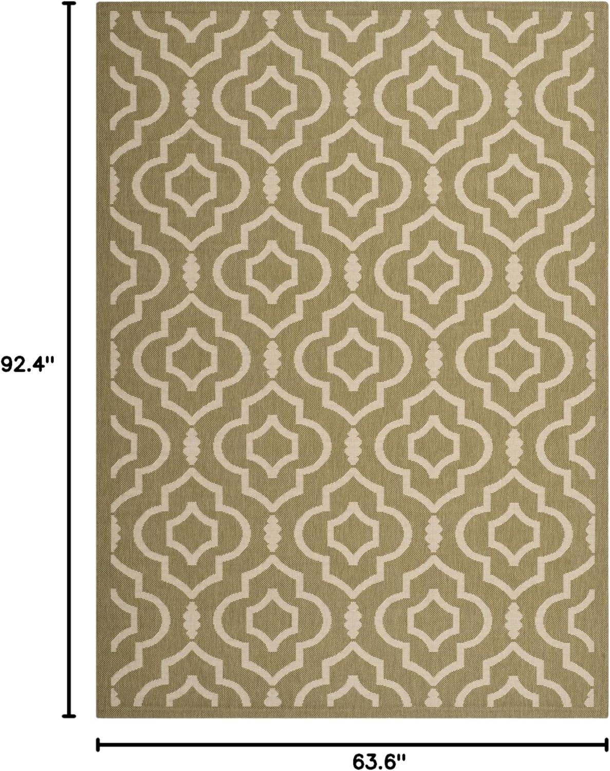 Courtyard CY6926 Power Loomed Indoor and Outdoor Area Rug - Green/Beige - 5'3"x7'7" - Safavieh