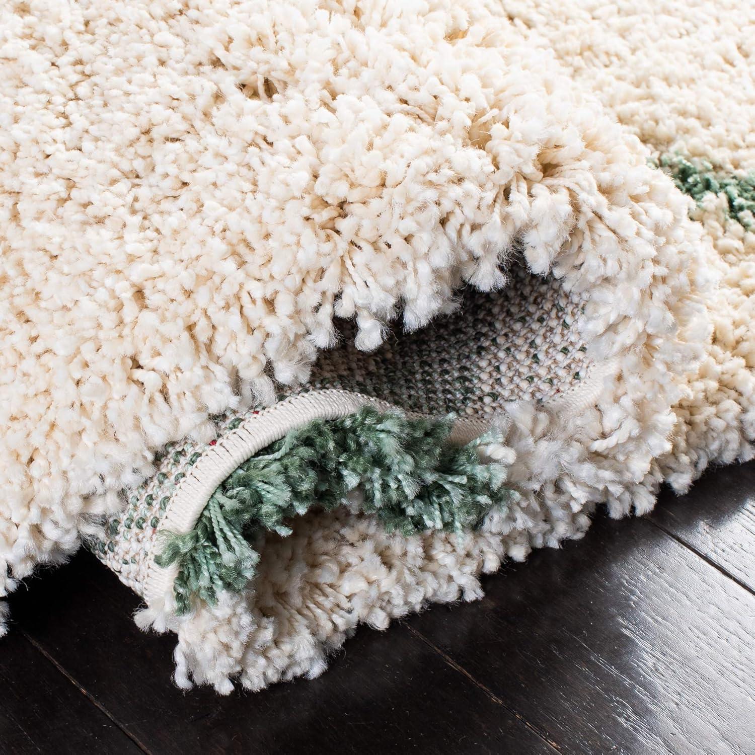 Hudson Shag SGH280 Power Loomed Area Rug - Ivory/Green - 5'3"x7'6" - Safavieh.