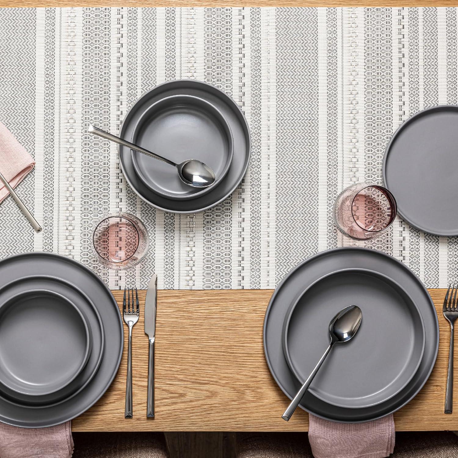 over&back Reversible Striped Table Runner