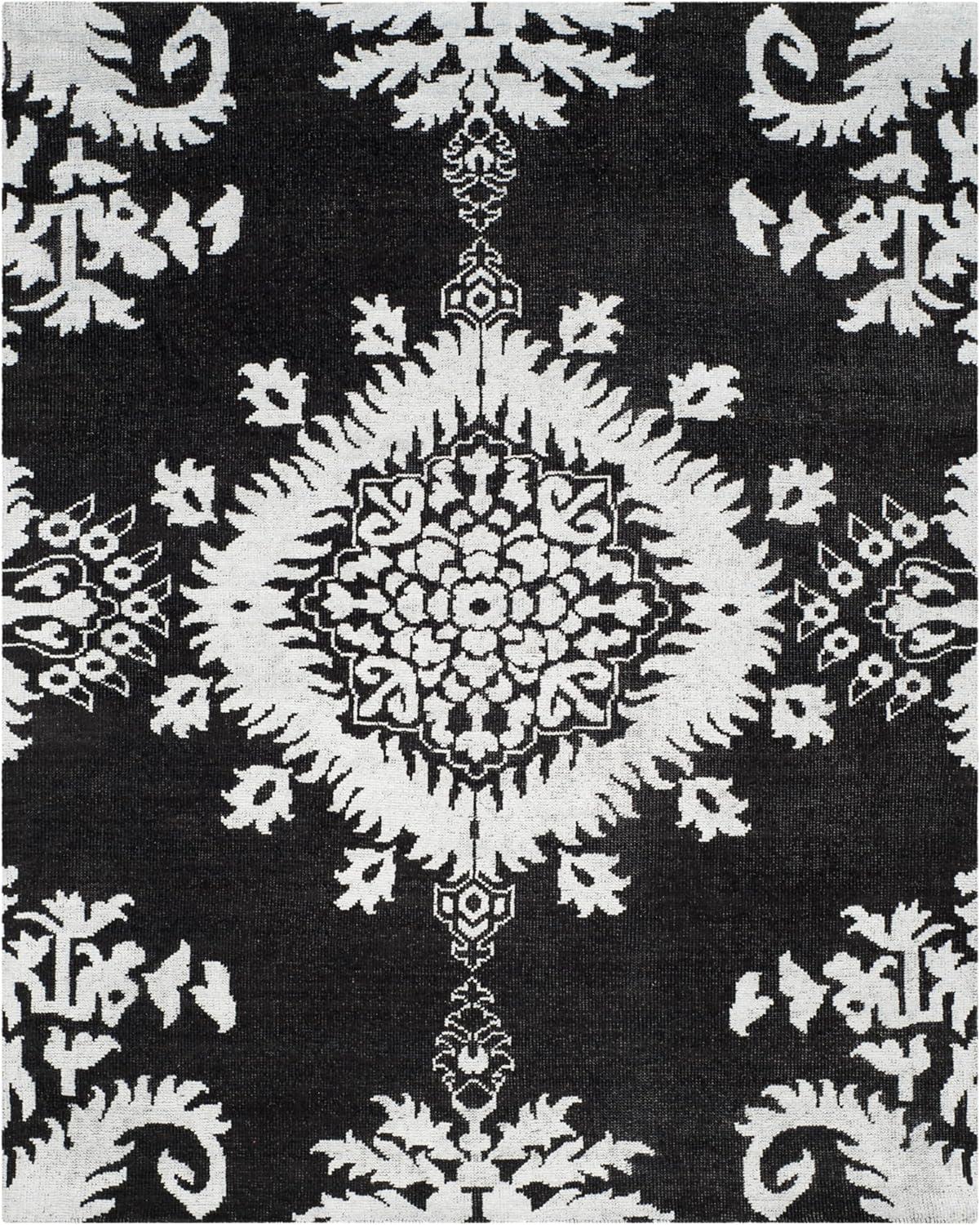 Stone Wash STW235 Hand Knotted Indoor Area Rug - Charcoal - 9'x12' - Safavieh