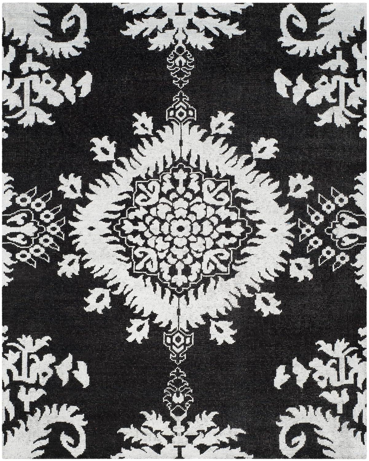 Stone Wash STW235 Hand Knotted Indoor Area Rug - Charcoal - 9'x12' - Safavieh