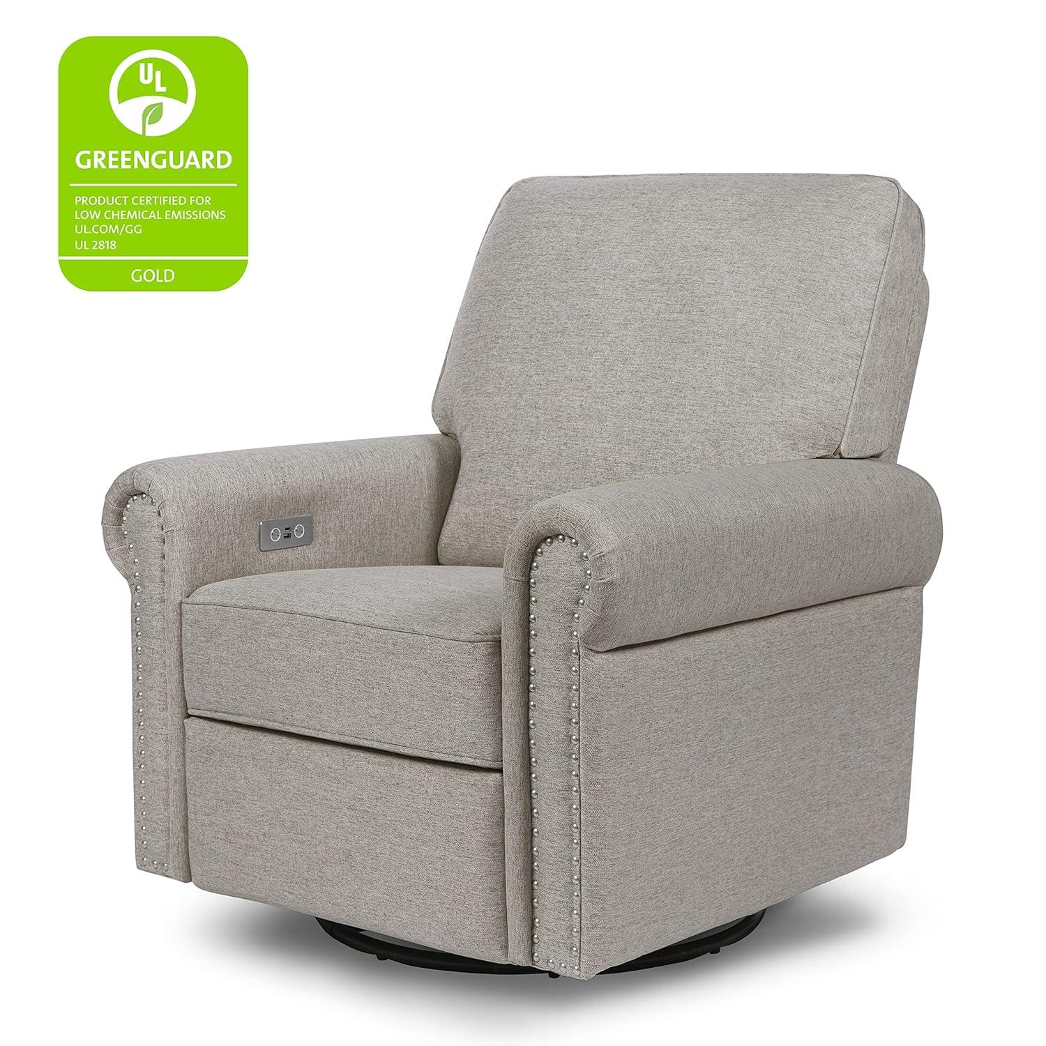 Namesake Linden Electronic Recliner and Swivel Glider in Eco-Performance Fabric with USB port & Reviews | Birch Lane