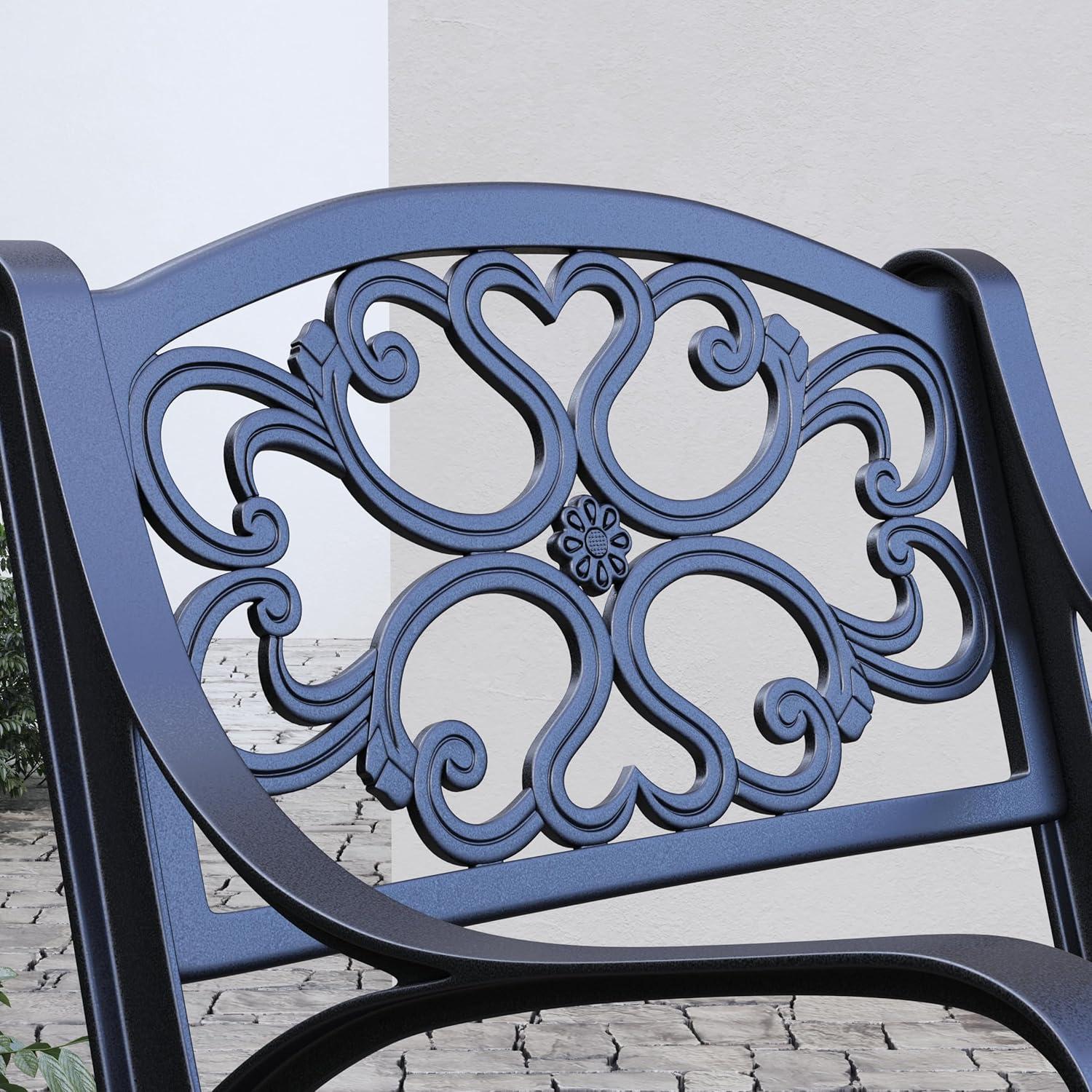 Homestyles Sanibel Aluminum Outdoor Swivel Rocking Chair in Black