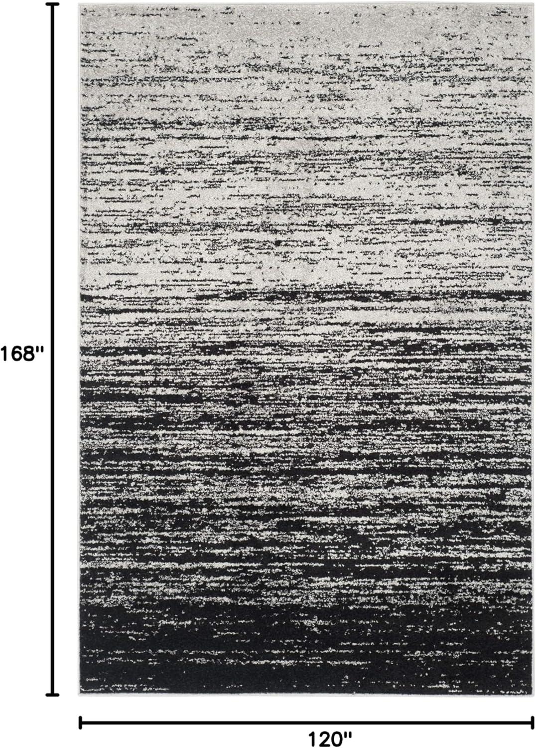 Adirondack ADR113 Machine Made Indoor Area Rug - Silver/Black - 10'x14' - Safavieh
