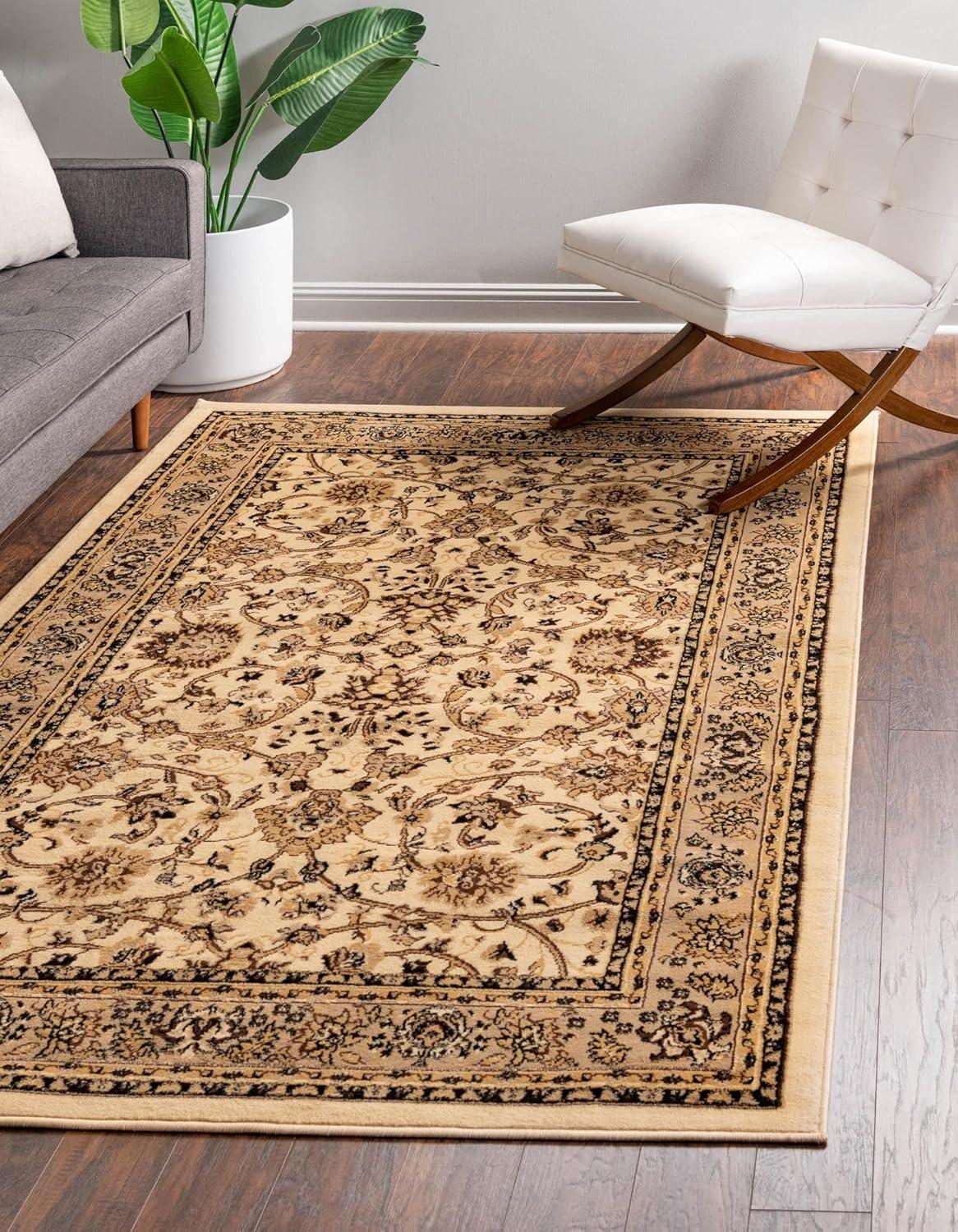 Unique Loom 6' 1 x 9' 0 Sialk Hill Washington Ivory Area Rug