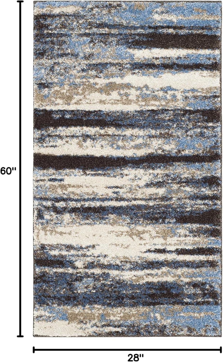 Retro RET2138 Power Loomed Indoor Area Rug - Cream/Blue - 5'3"x8' - Safavieh.