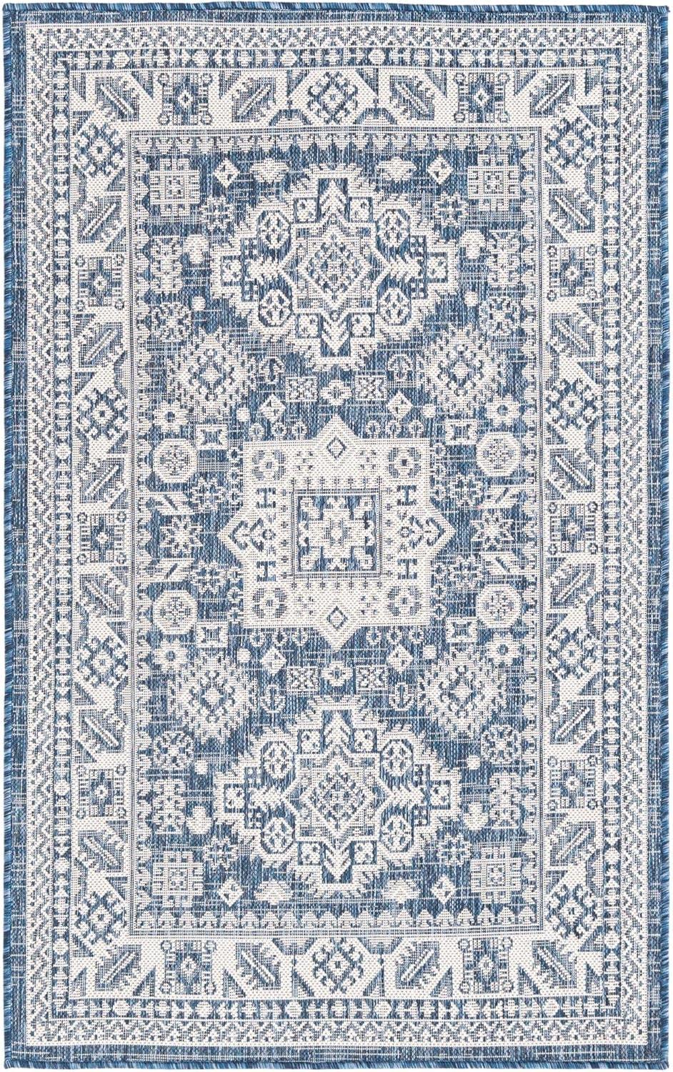 Unique Loom Outdoor Aztec Chalca Border Woven Area Rug