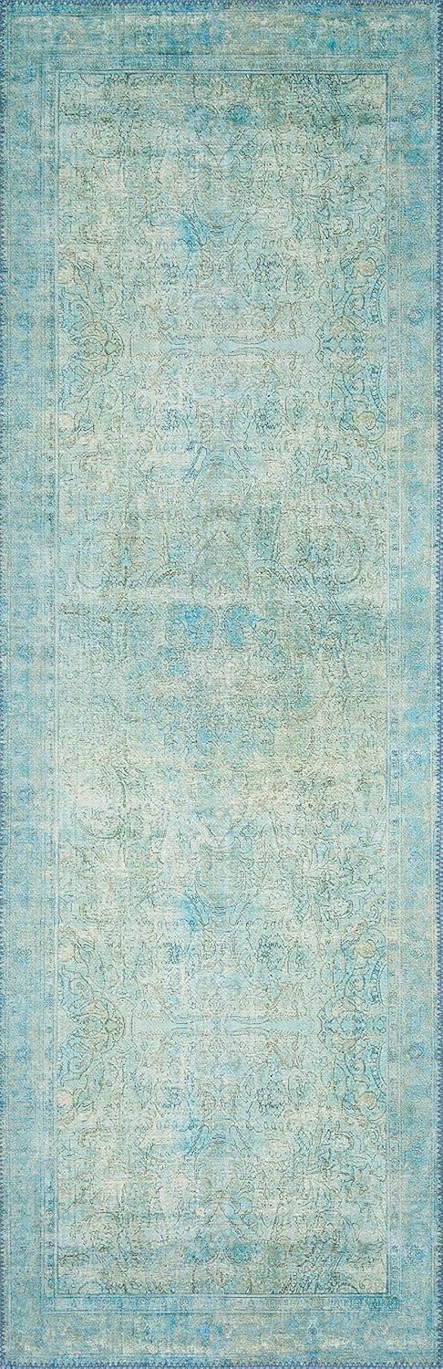 Loloi II Loren Collection LQ-08 Aqua Oriental Area Rug 5'-0" x 7'-6"