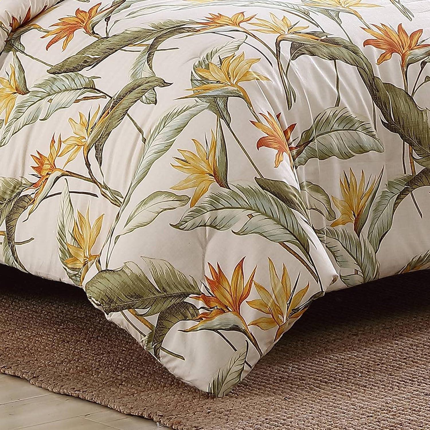 Tommy Bahama Birds Of Paradise Ivory Cotton Reversible Duvet Cover Set