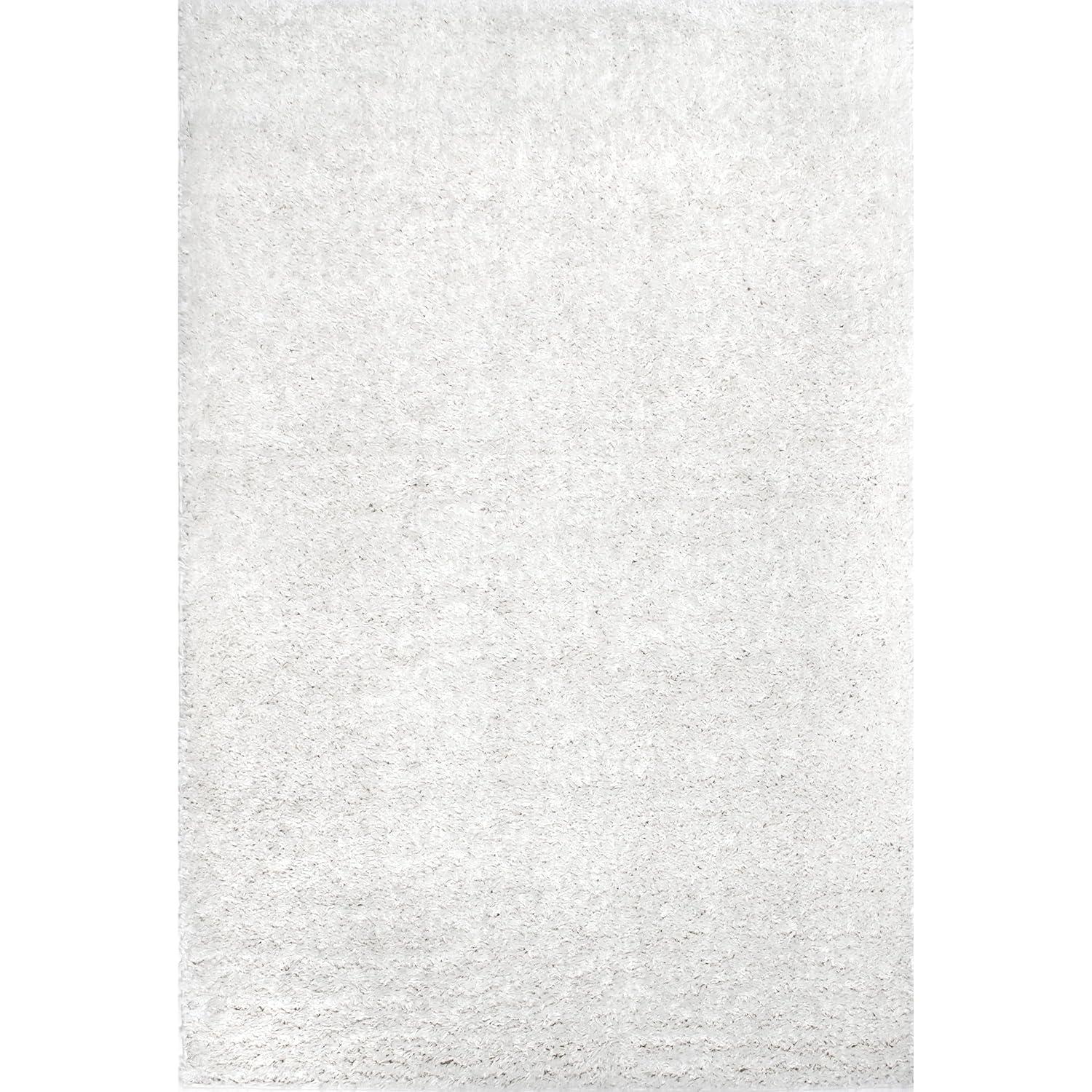 Nuloom Kara Solid 4x6 Shag Indoor Area Rug for Living Room Bedroom Dining Room Nursery, Ivory
