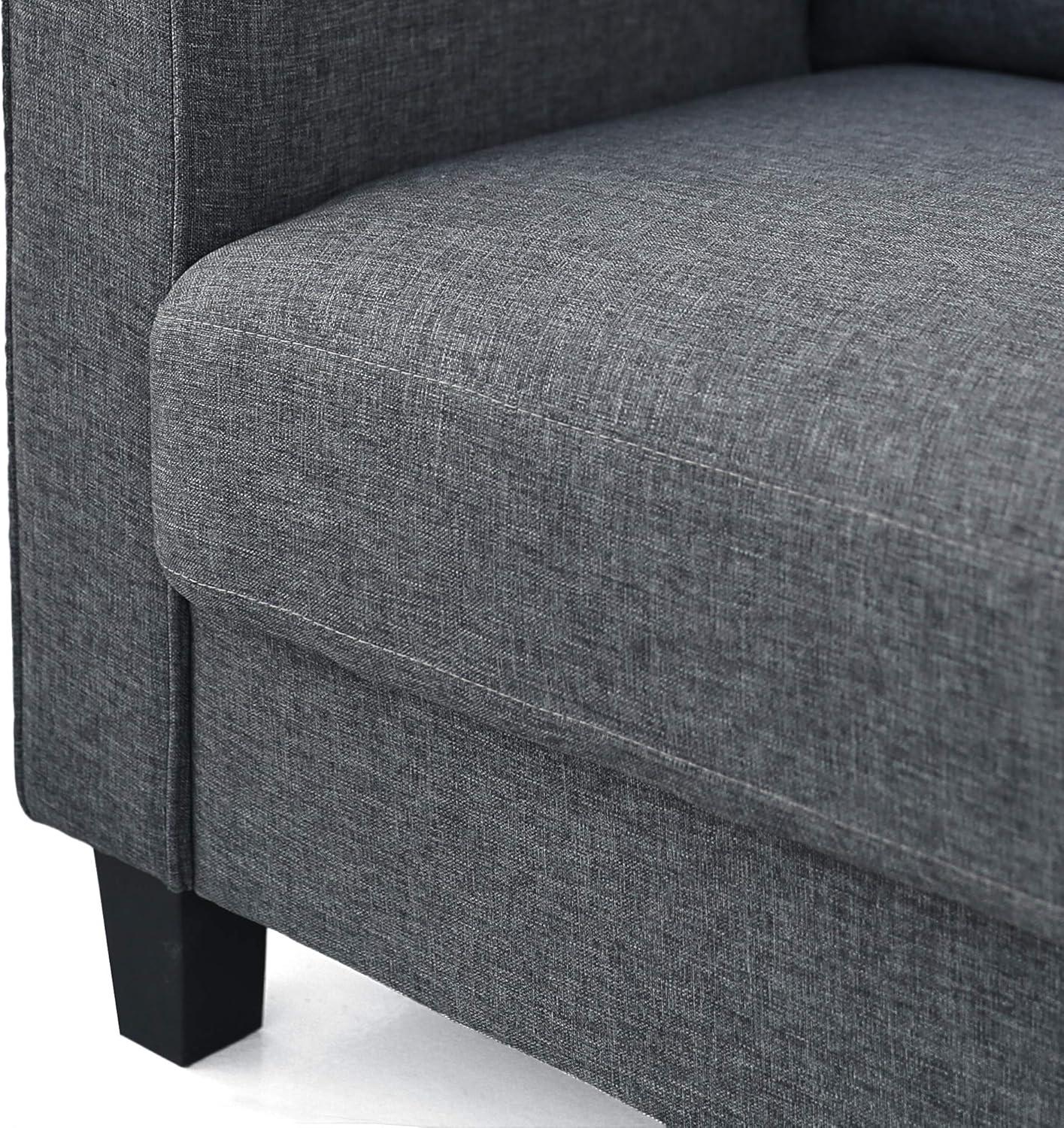 Furinno Bayonne Modern Upholstered Loveseat, Gunmetal