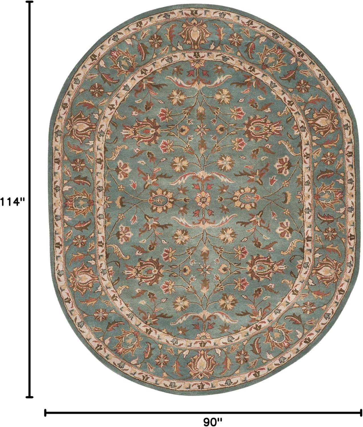 Heritage HG969 Hand Tufted Area Rug - Blue/Blue - 7'6"x9'6" Oval - Safavieh.