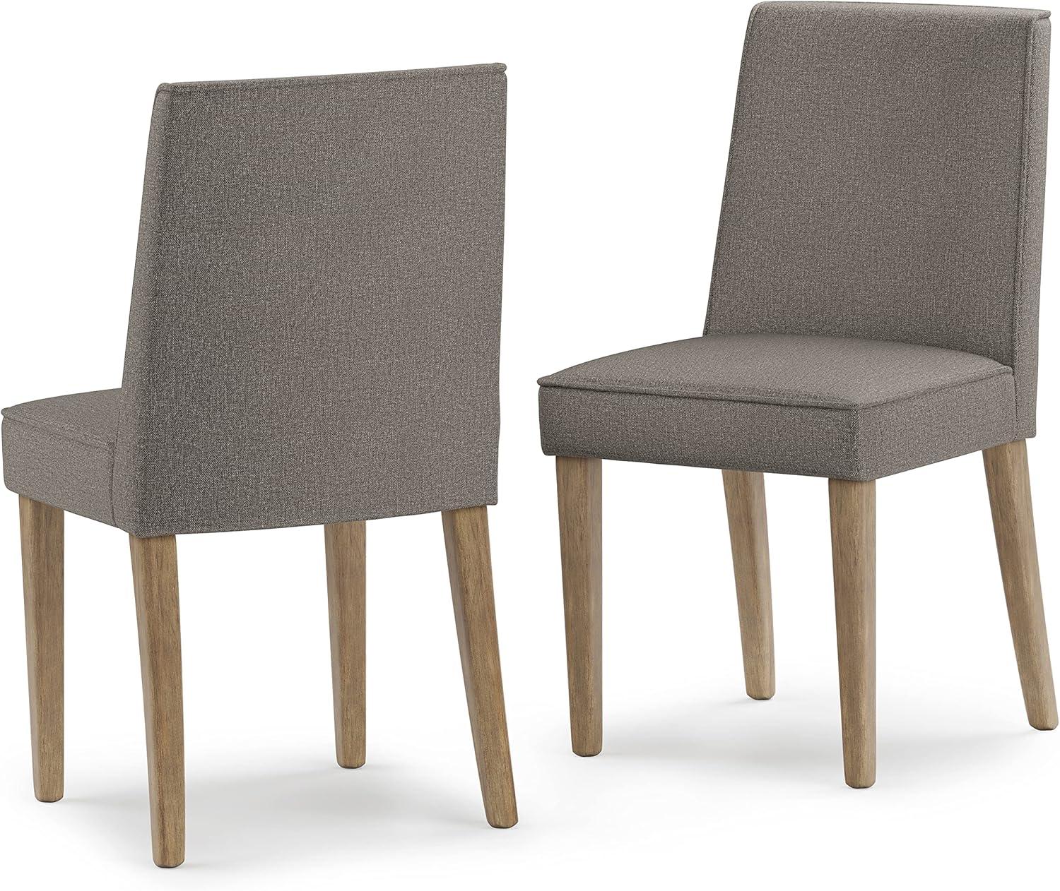 Elegant Taupe Rubberwood Upholstered High-Back Side Chair