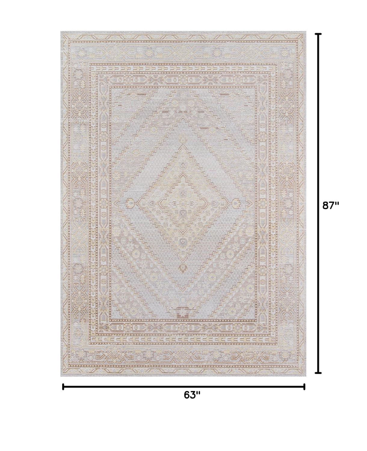 5'3"x7'3" Shapes Geometric Loomed Area Rug Gray - Momeni: Modern Indoor Low Pile Rectangle Carpet, Polyester