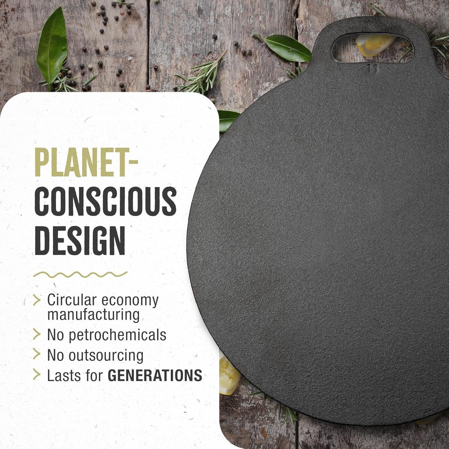 Victoria Victoria Cast Iron Round Reversible Griddle, Seasoned