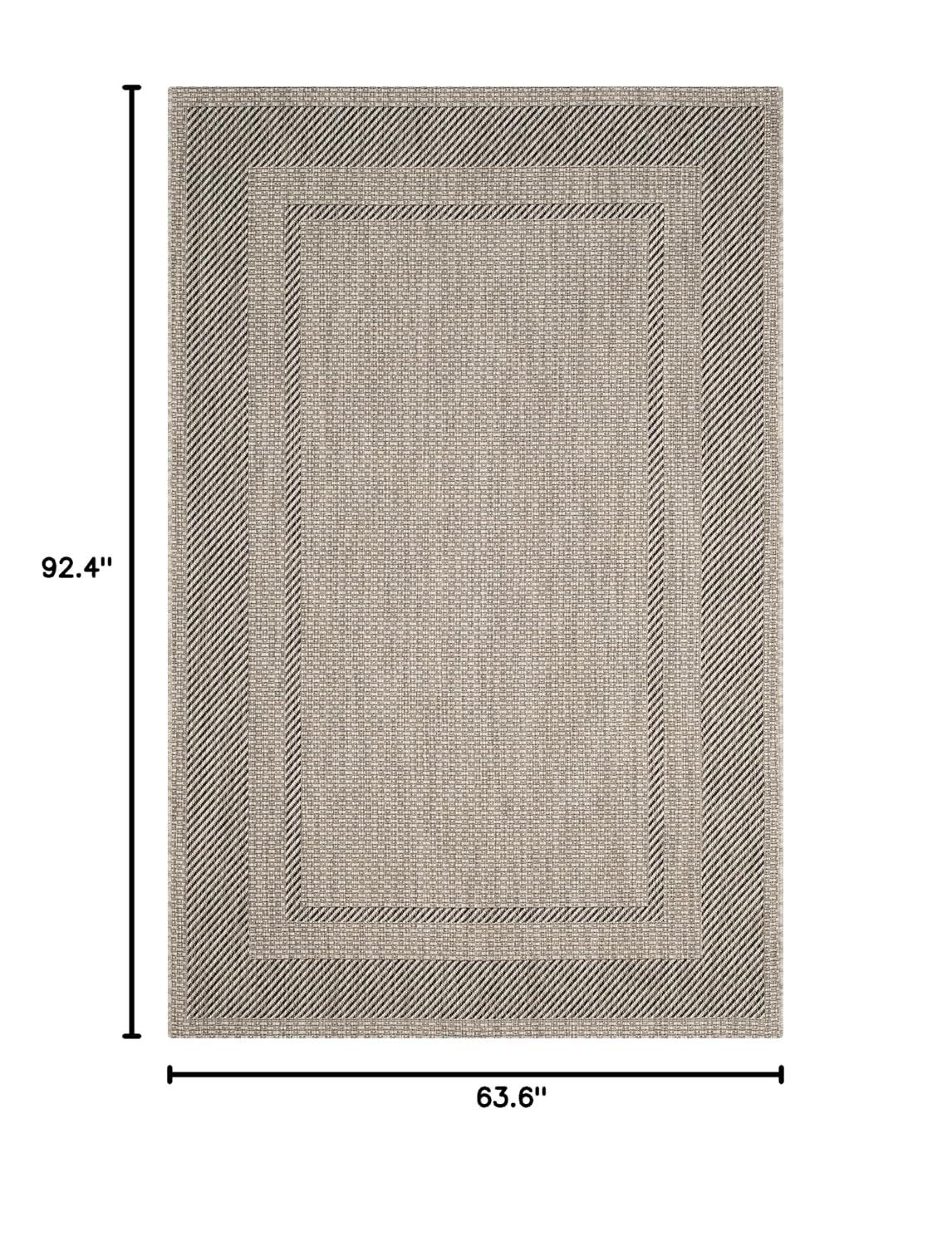 Courtyard CY8477 Power Loomed Indoor/Outdoor Area Rug - Beige/Black - 5'3"x7'7" - Safavieh.