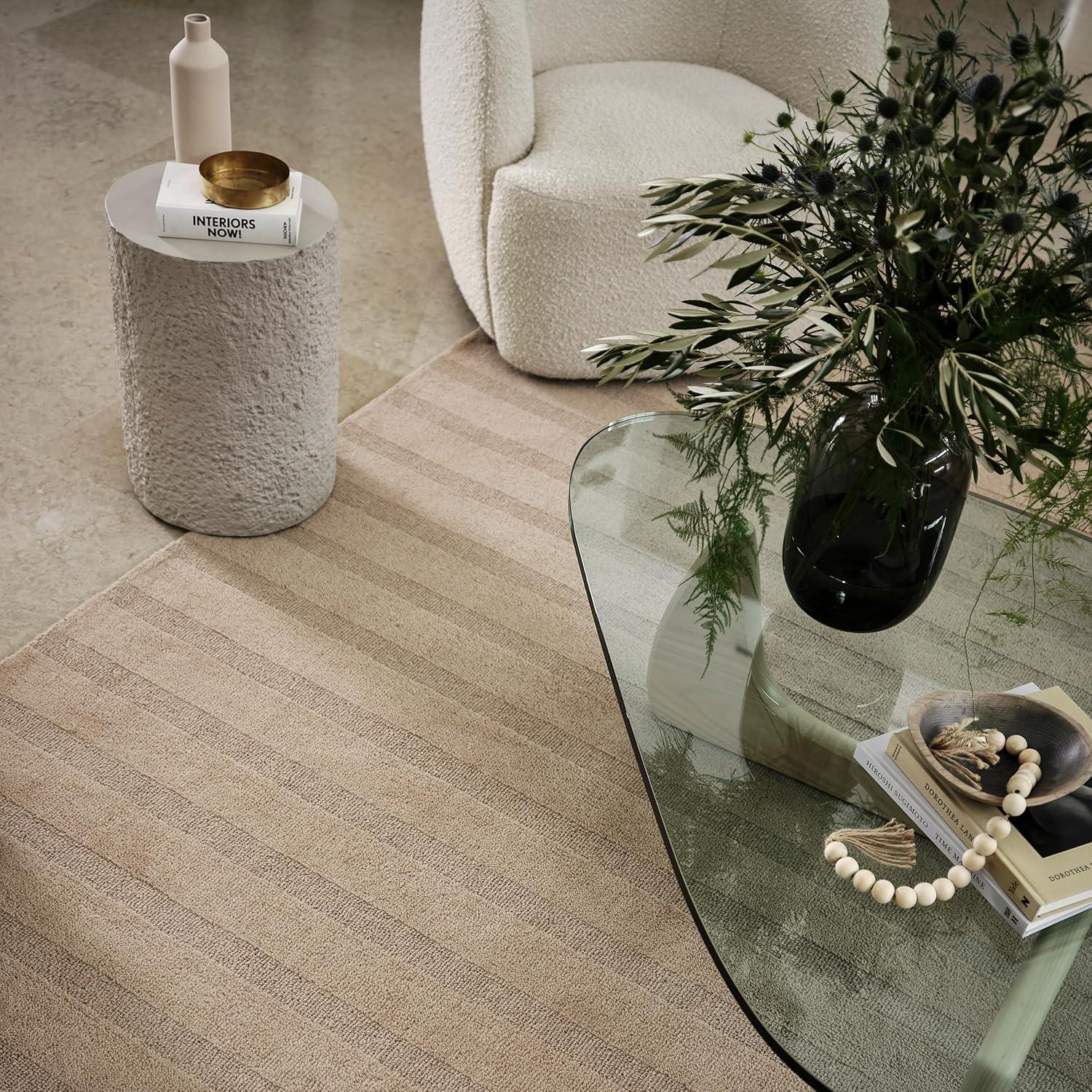 Ebern Designs Vestry Striped Wool Area Rug