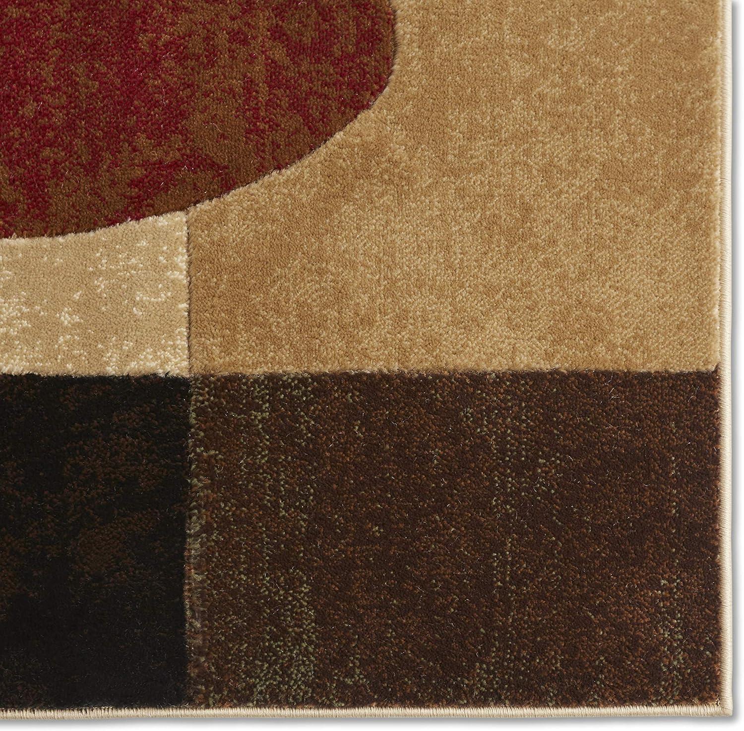 Chic Khaki Geometric Tufted Area Rug with Non-Slip Backing