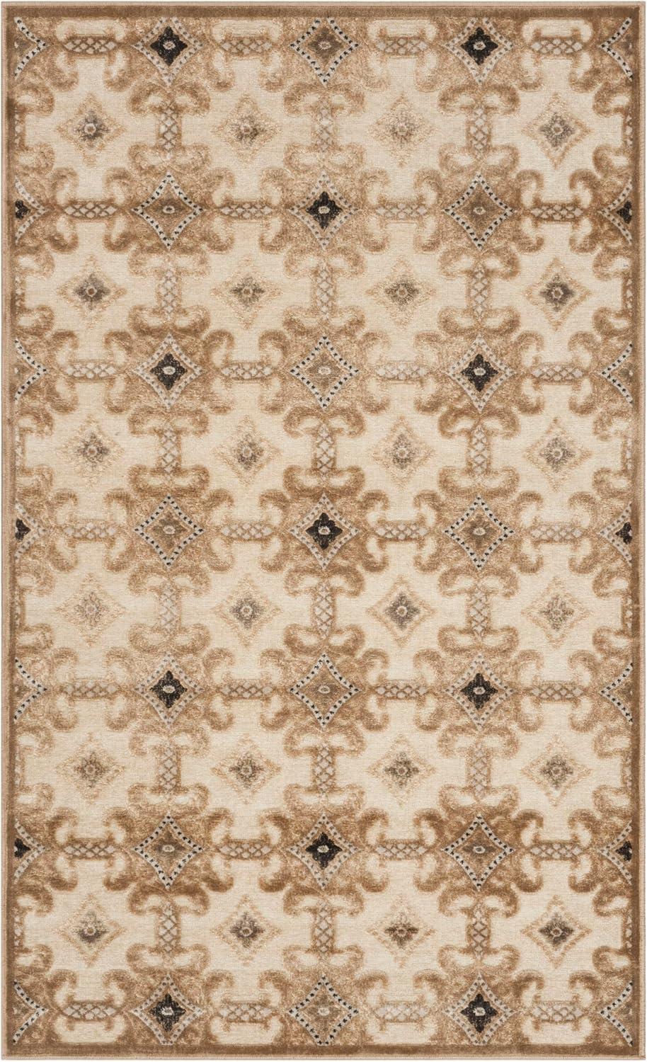 Martha Stewart Collection - MSR7430 - Indoor Power Loomed Accent Rugs - Caramel/Cream - 3'3"x5'3"