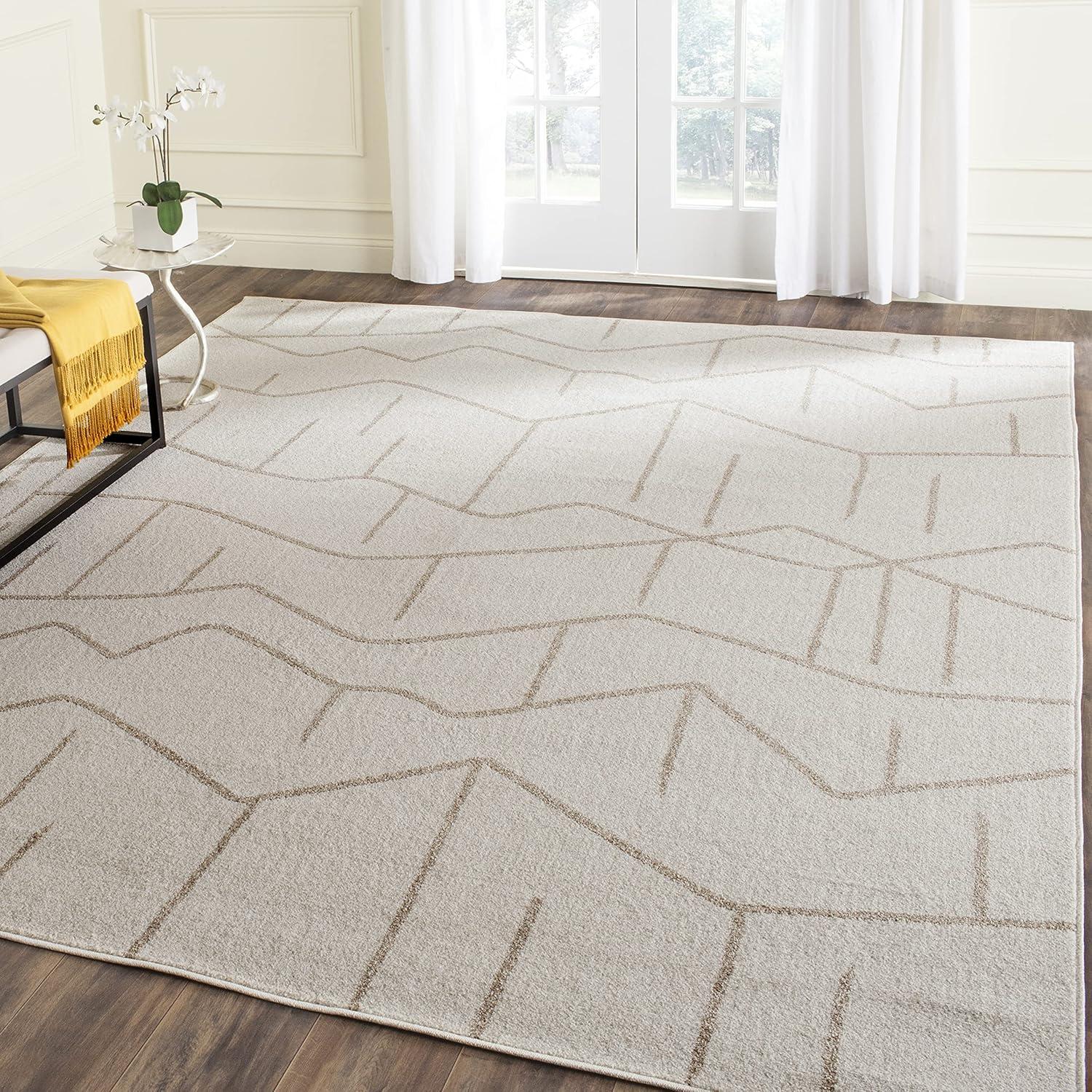 Amherst AMT429 Power Loomed Area Rug - Ivory/Grey - 8'x10' - Safavieh.