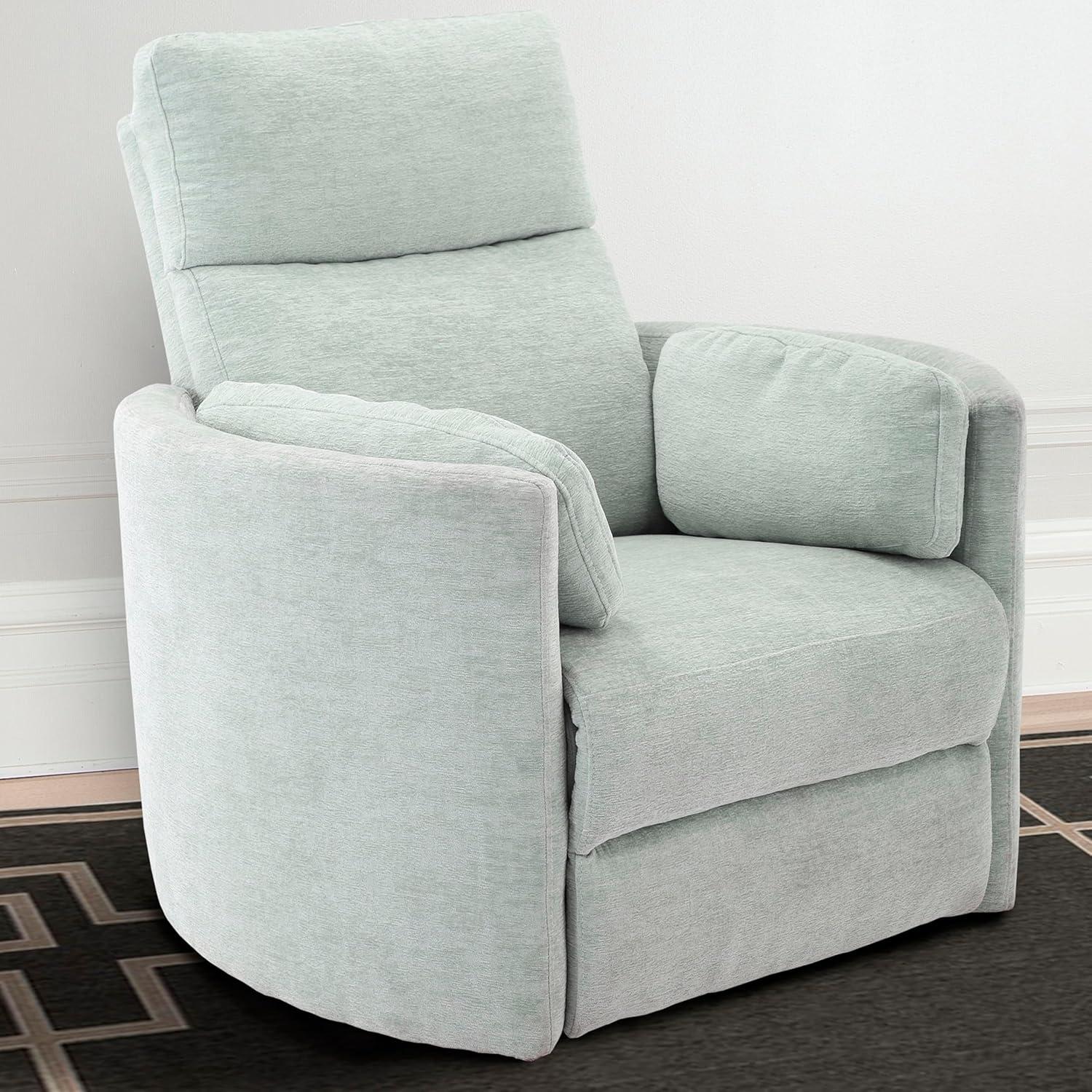 Windstream Gray Chenille Swivel Glider Recliner with Hardwood Frame