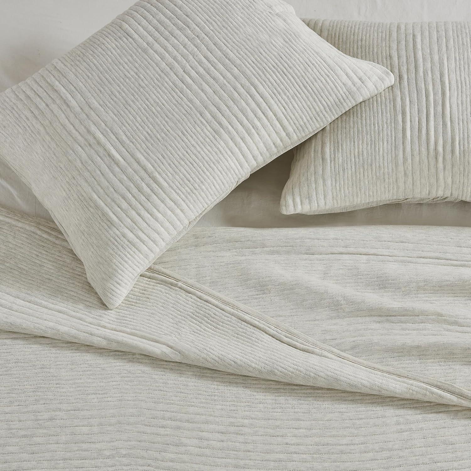 FreshFolds Jersey Cotton Blend Stitched Quilt Set with Shams