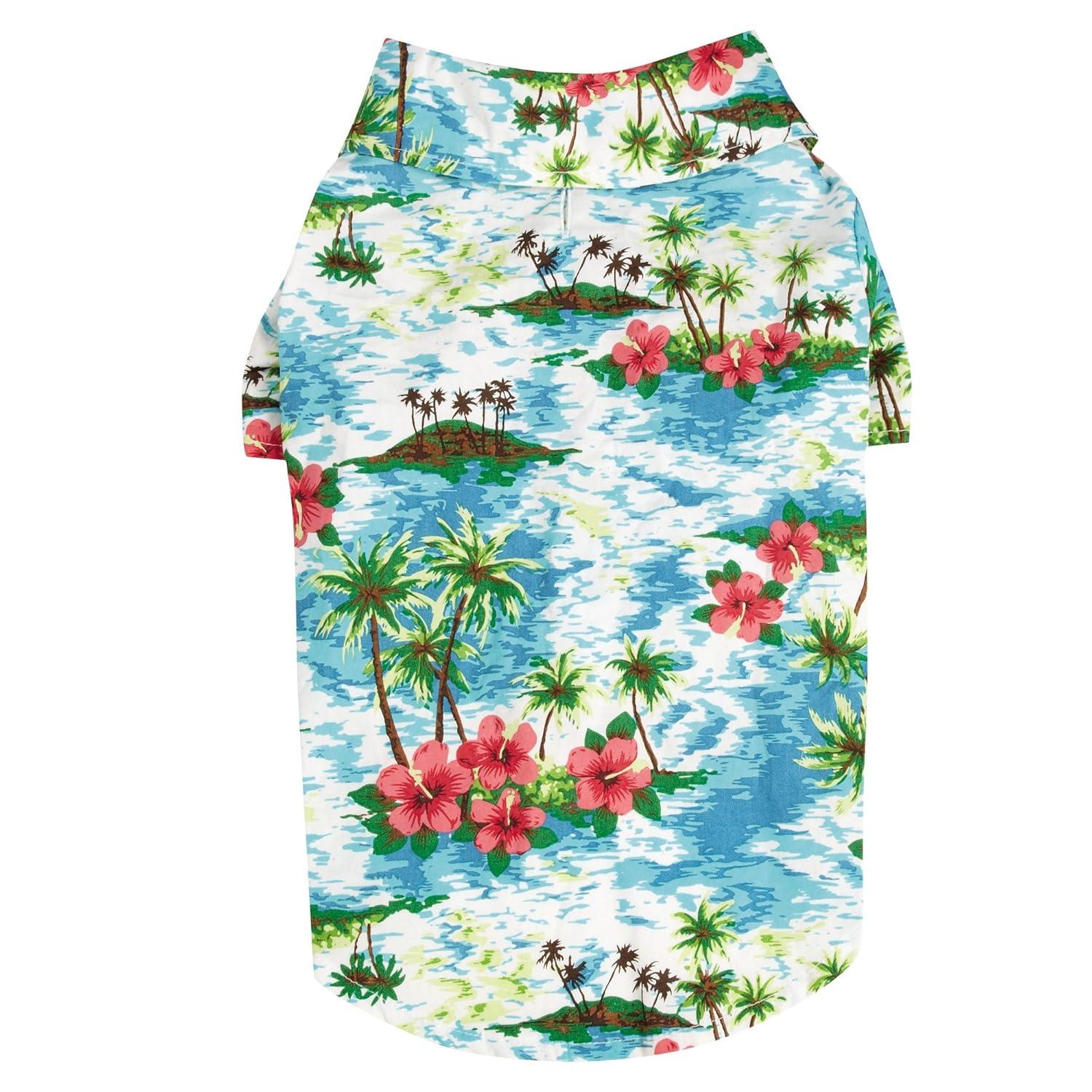 Casual Canine Pet Supplies Camp pet shirts, Blue, Small Medium US