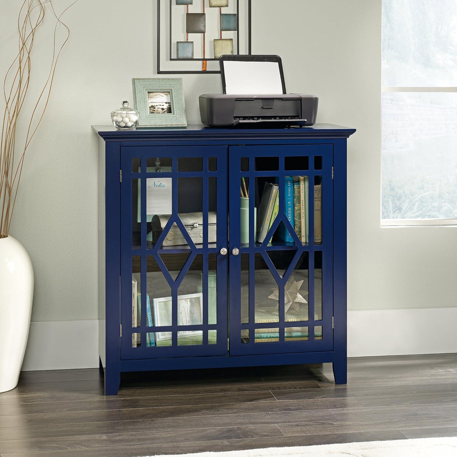 Sauder Shoal Creek Engineered Wood Curio Cabinet in Indigo Blue