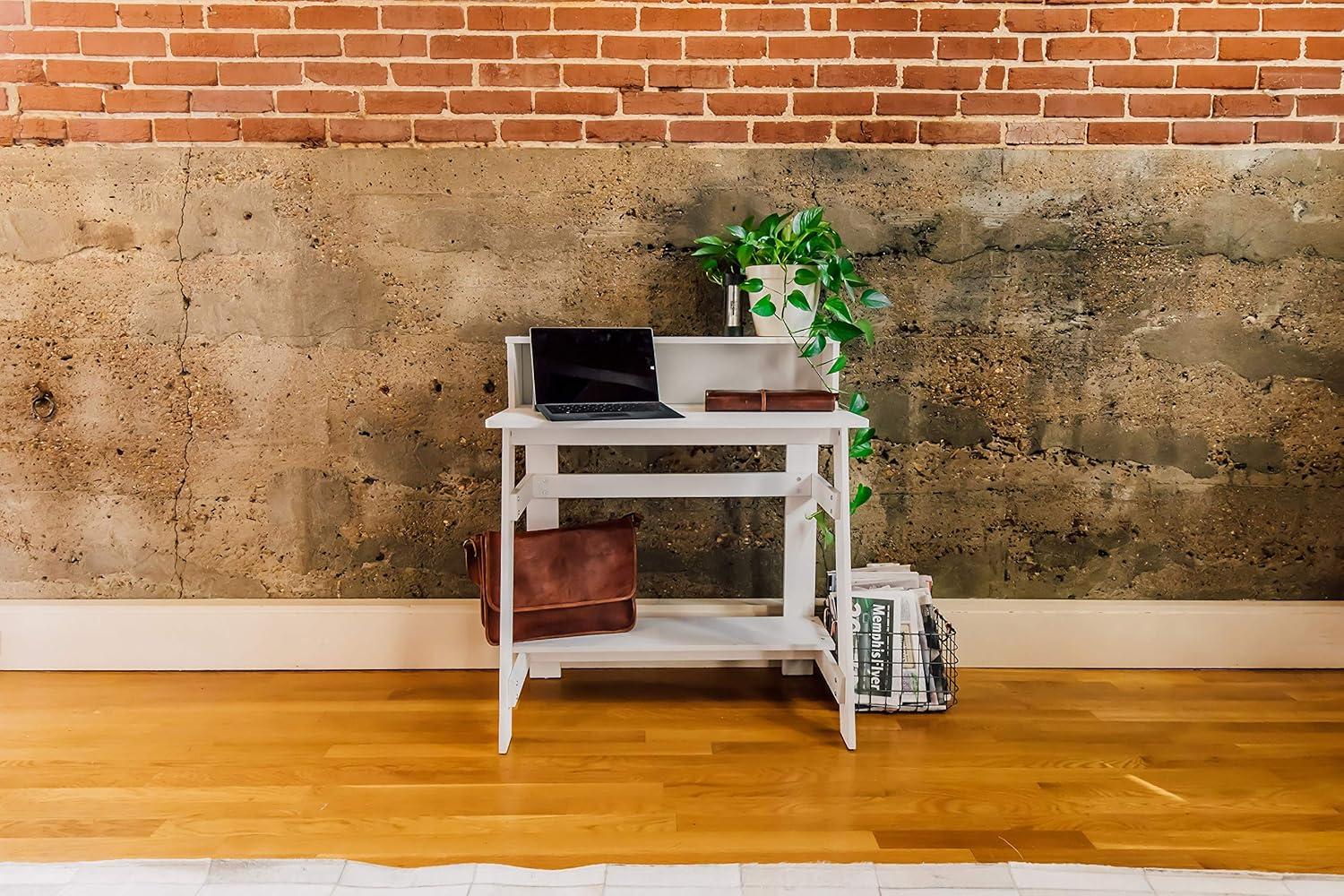 Lennox Computer Desk with Hutch, White