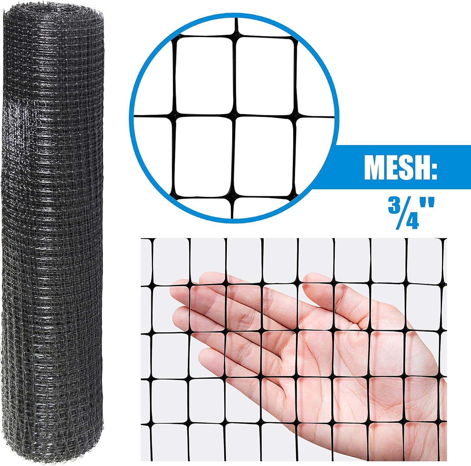 Fencer Wire 7 ft. x 100 ft. Garden & Plant Protective Netting with 3/4" Mesh, Reusable & Doesn't Tangle, Protection Against Bird, Deer and Other Animals, Multiple Choices Available