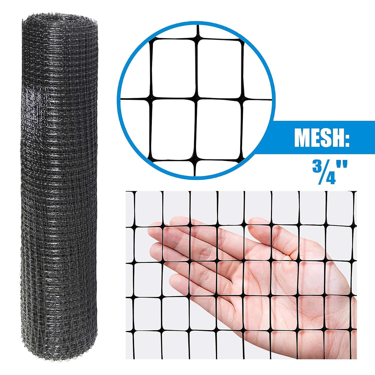 Fencer Wire 7 ft. x 100 ft. Garden & Plant Protective Netting with 3/4" Mesh, Reusable & Doesn't Tangle, Protection Against Bird, Deer and Other Animals, Multiple Choices Available