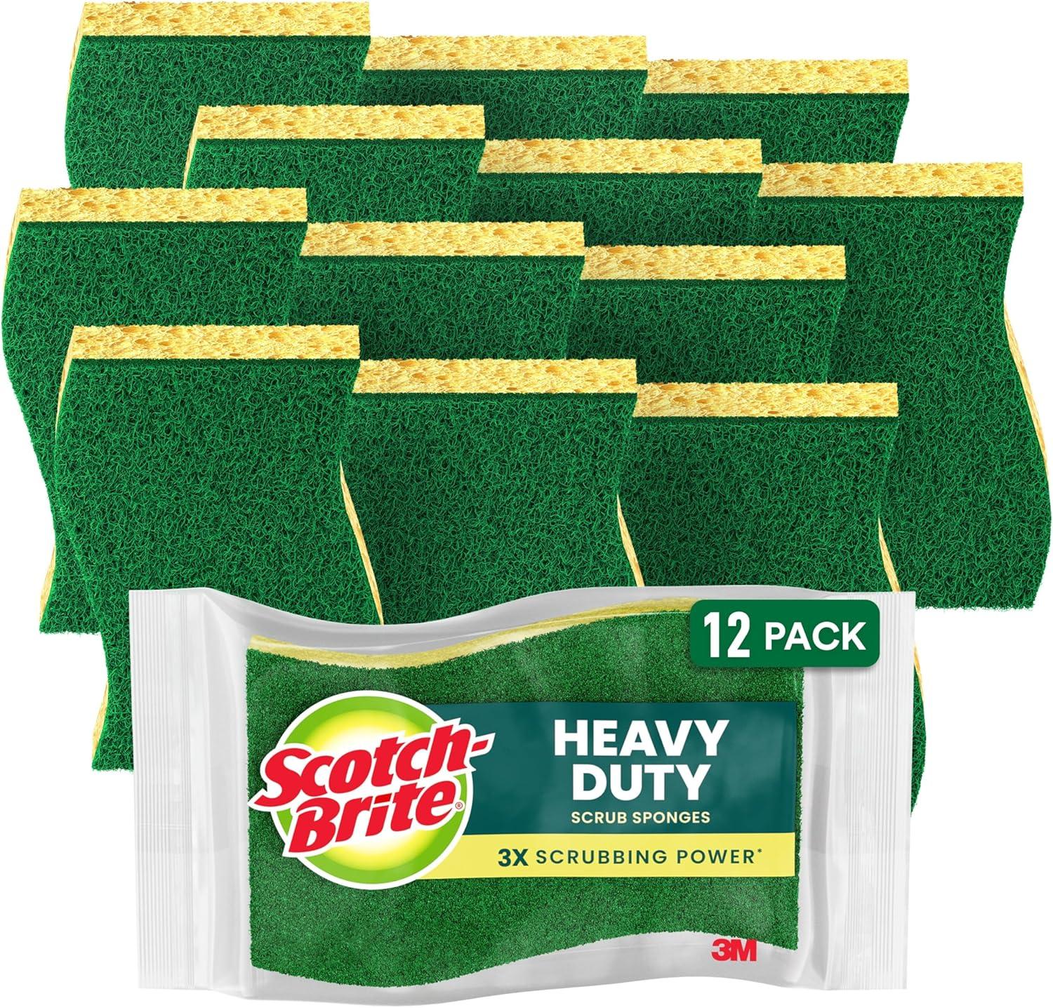 Scotch-Brite Heavy Duty Scrub Sponge Green/Yellow 3/Pack (HD-3) 517899