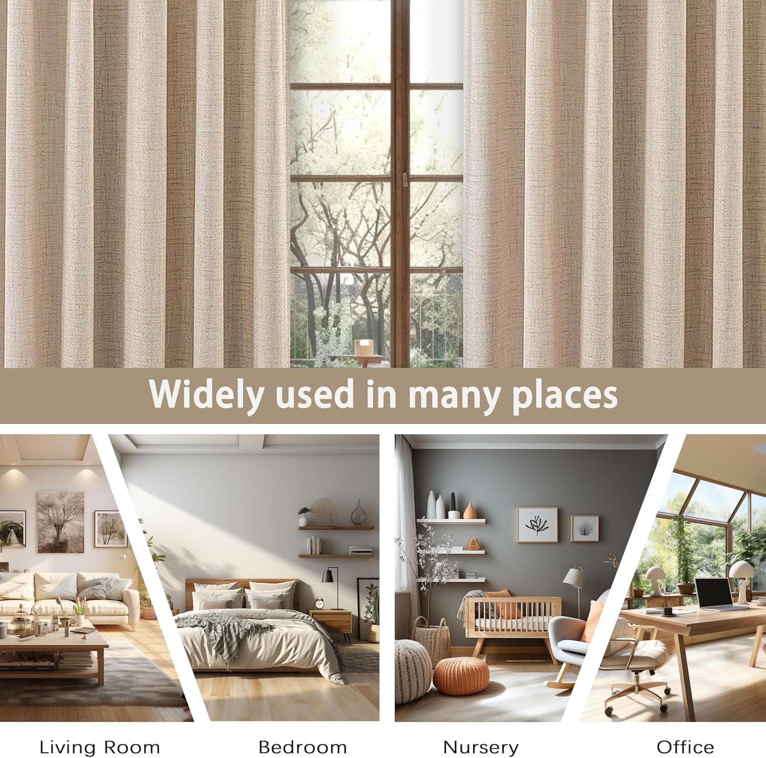 DriftAway Pinch Pleat Valance Kitchen Curtains Linen Textured Short Curtains for Small Window Bathroom 2 Panels Cafe Curtains Back Tabs Farmhouse Rustic Curtain 30 x 24 Inches Light Linen