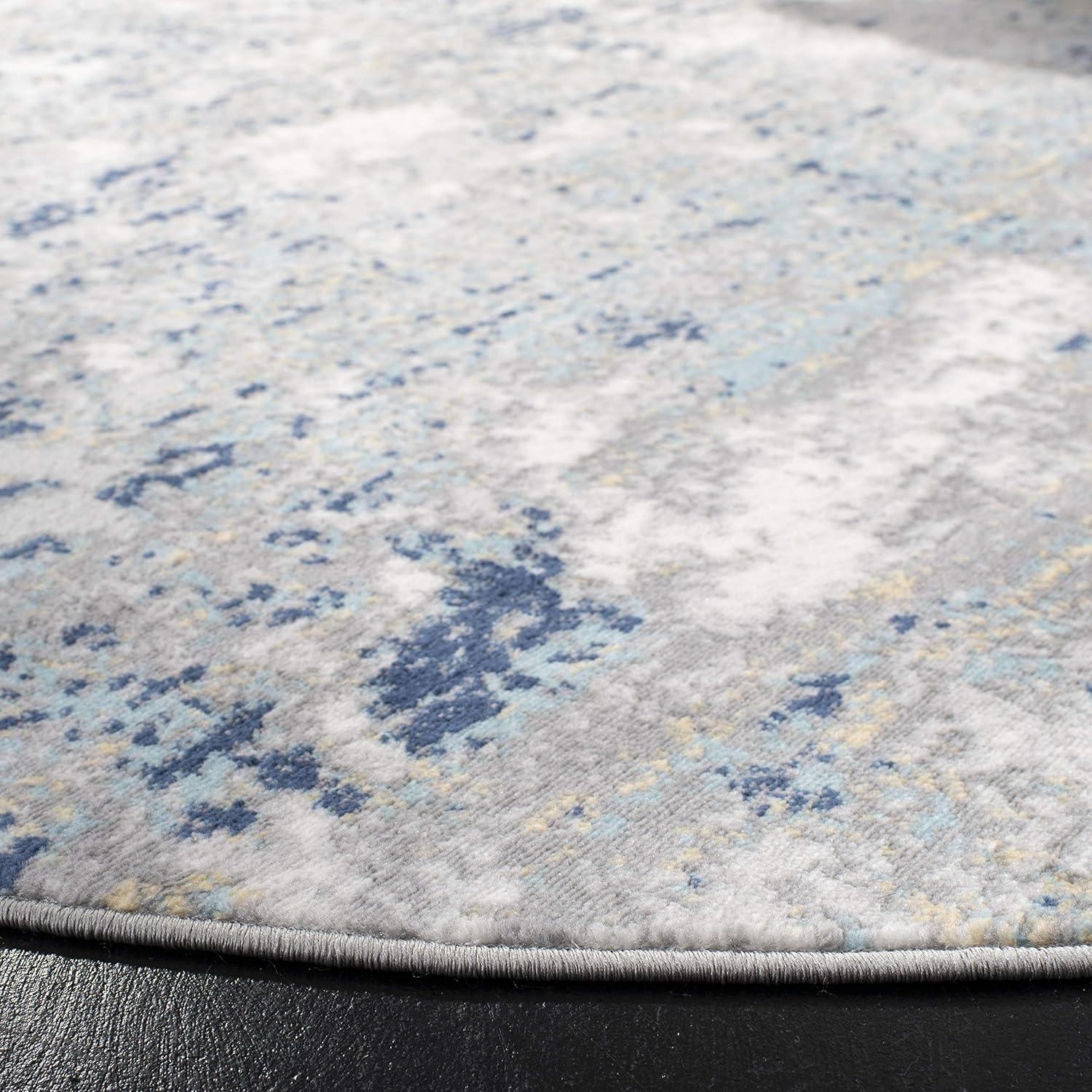 Jasper JSP107 Power Loomed Area Rug - Grey/Blue - 5' round - Safavieh.