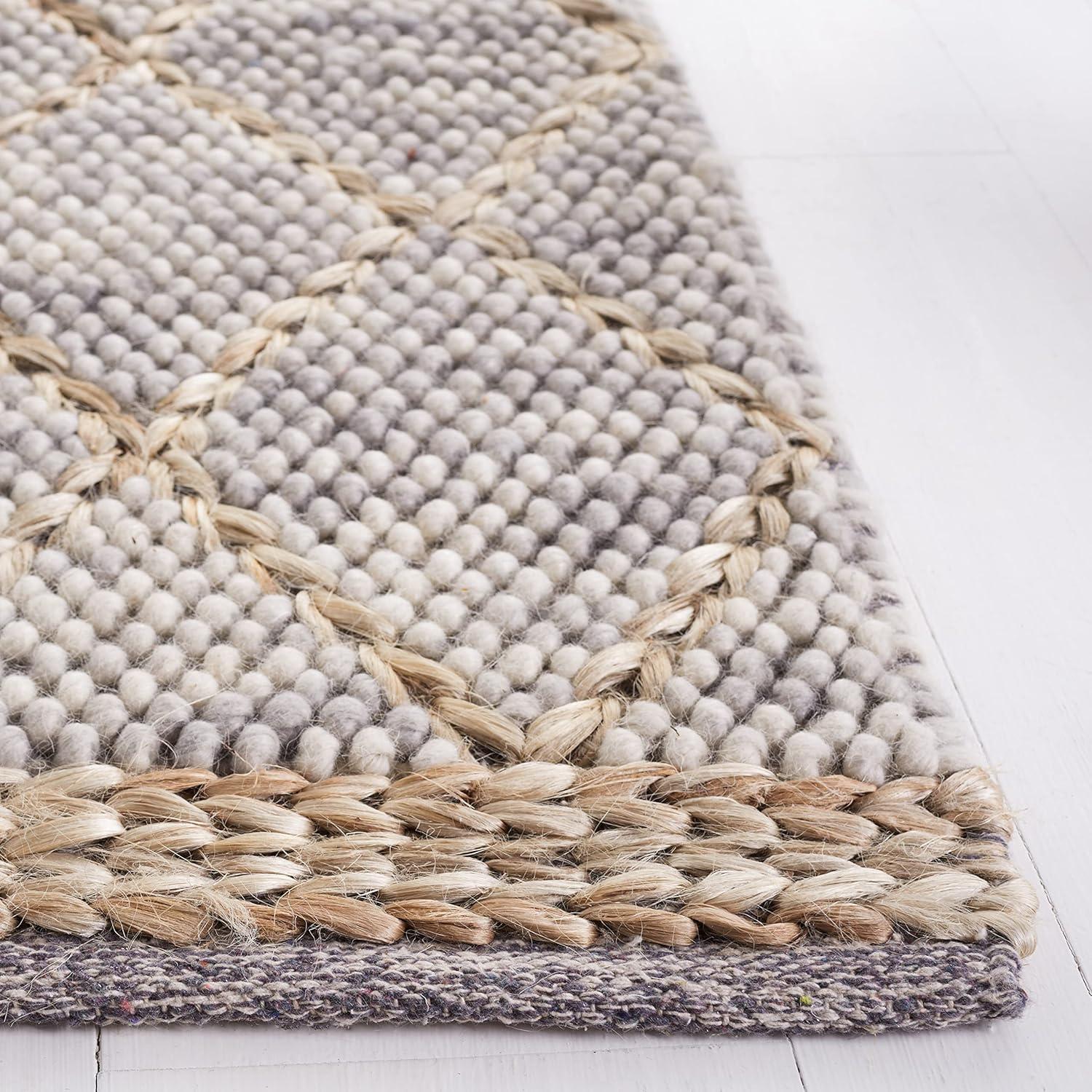 Natura NAT223 Hand Woven Indoor Area Rug - Teal/Natural - 8'x10' - Safavieh