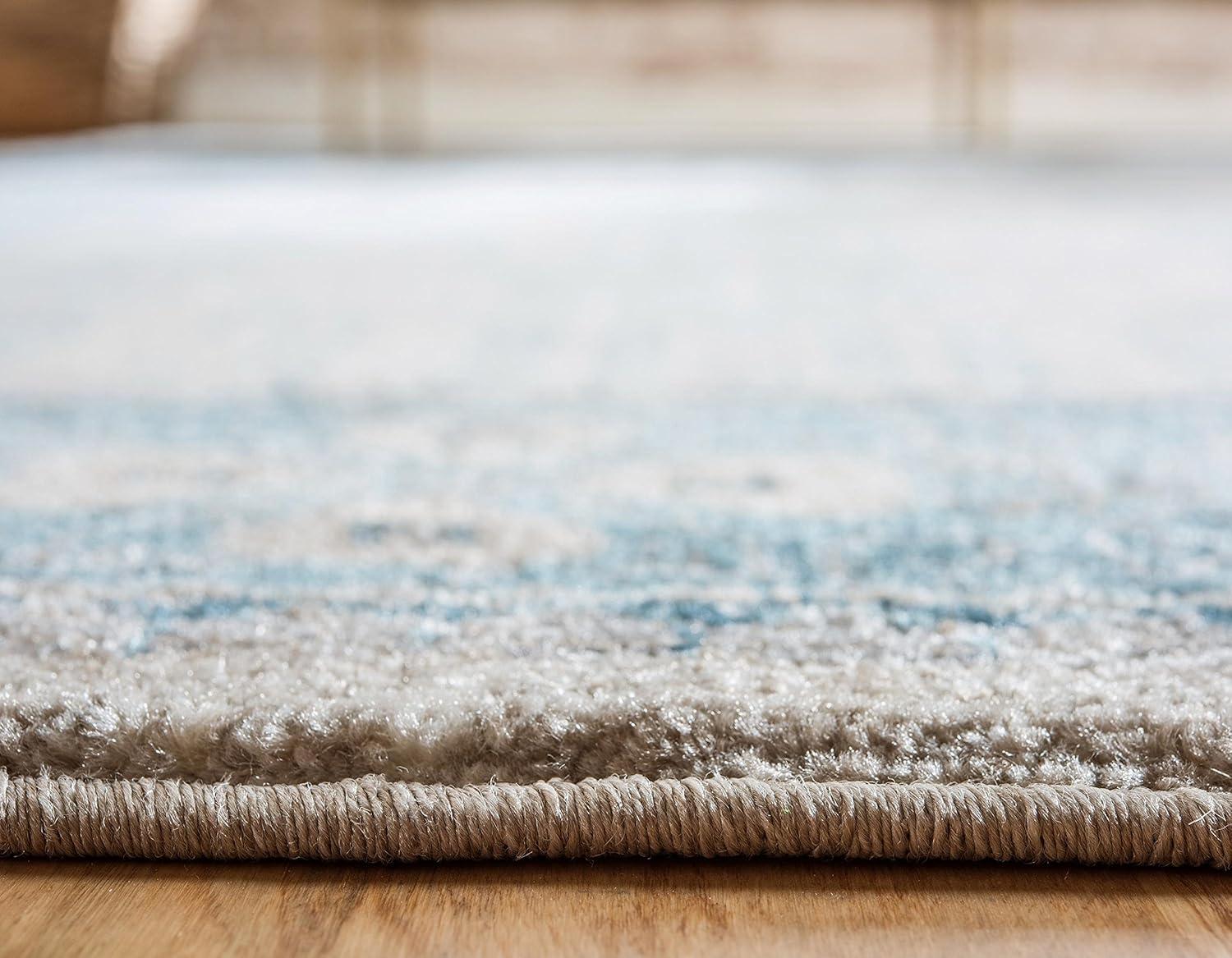 Unique Loom 4' 1 x 6' 1 Beige Salzburg Aigen Area Rug