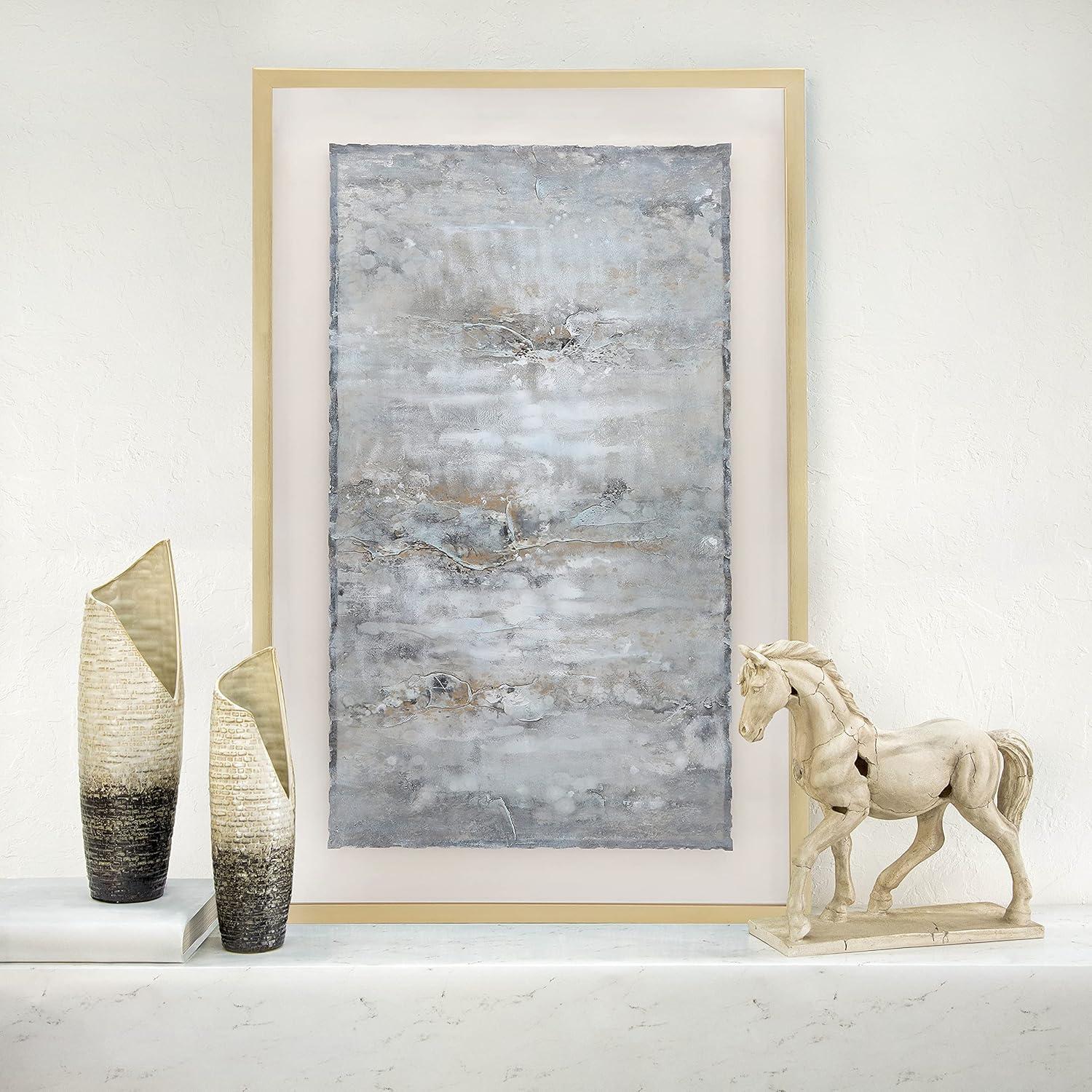 Sagebrook Home 16" Textured Decorative Ceramic Vase - Vase Centerpiece for Home, Office, Wedding Decor, Rustic Ivory and Beige for Flowers or Decor