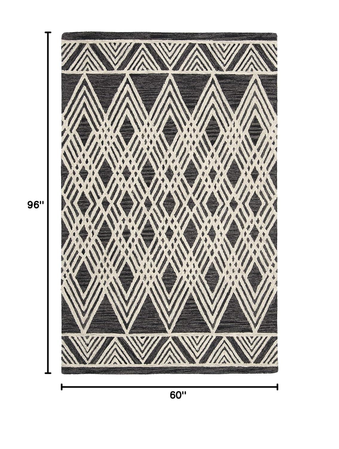 Micro-Loop MLP155 Hand Tufted Area Rug - Charcoal/Ivory - 5'x8' - Safavieh.