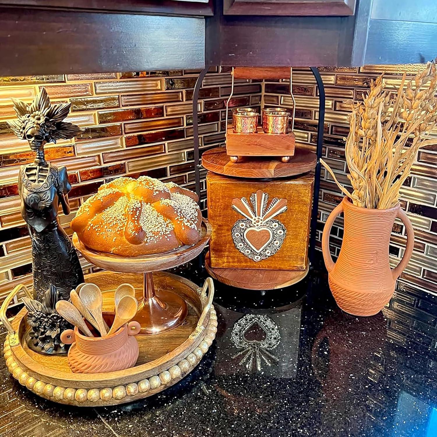 Terracotta Vases Sets, Farmhouse Decor, Ceramic Vase for Flower, Wide Mouth Rustic Home Decor Vases for Flowers, Living Room,Table,Shelf and Accessories (3)