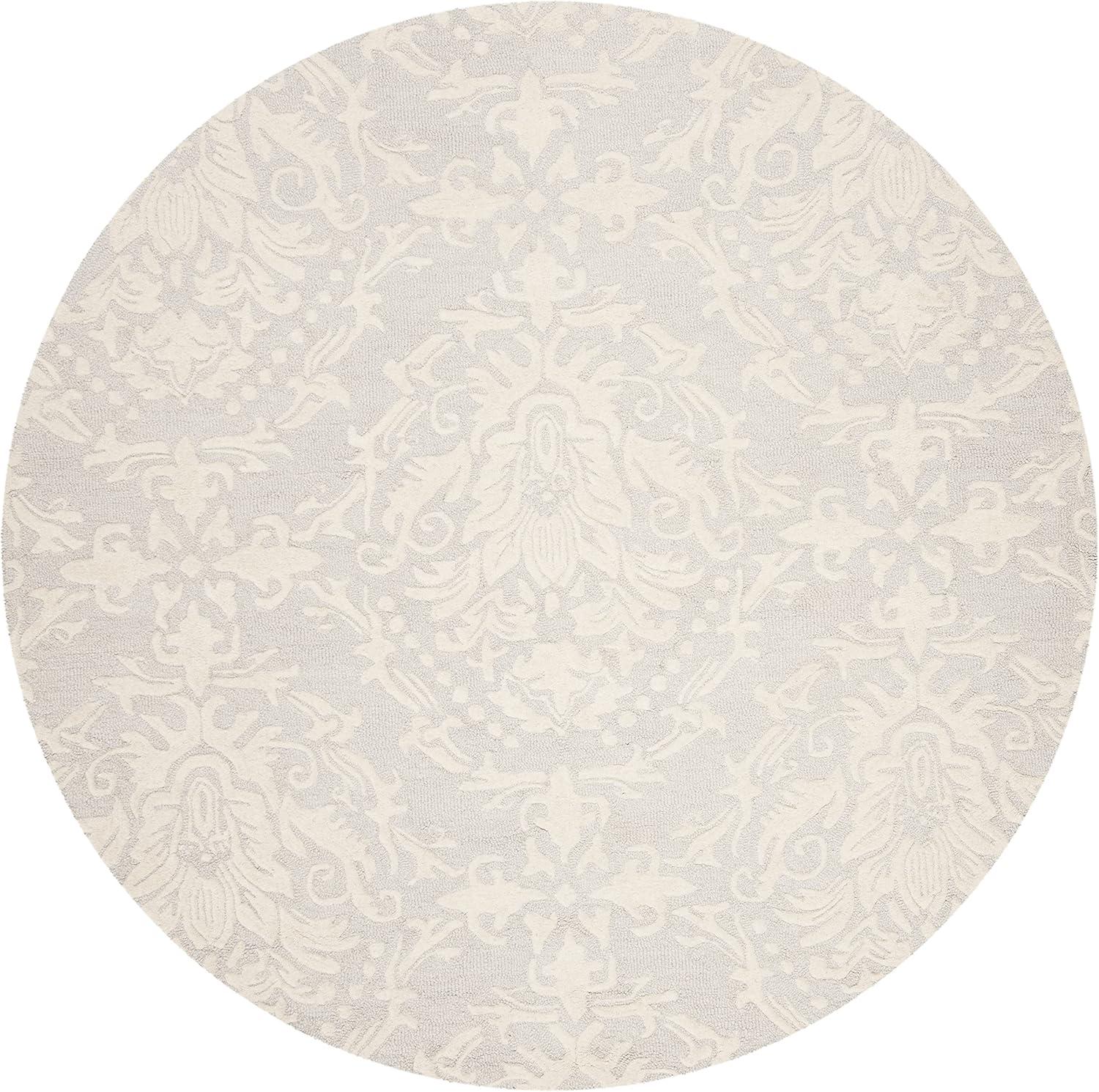 Blossom BLM107 Hand Tufted Indoor Area Rug - Blue/Ivory - 6' Round - Safavieh