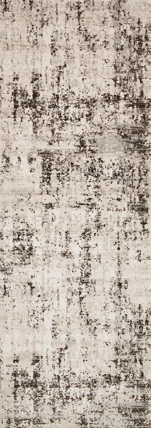 Abstract Silver Graphite 32" x 48" Stain-Resistant Accent Rug