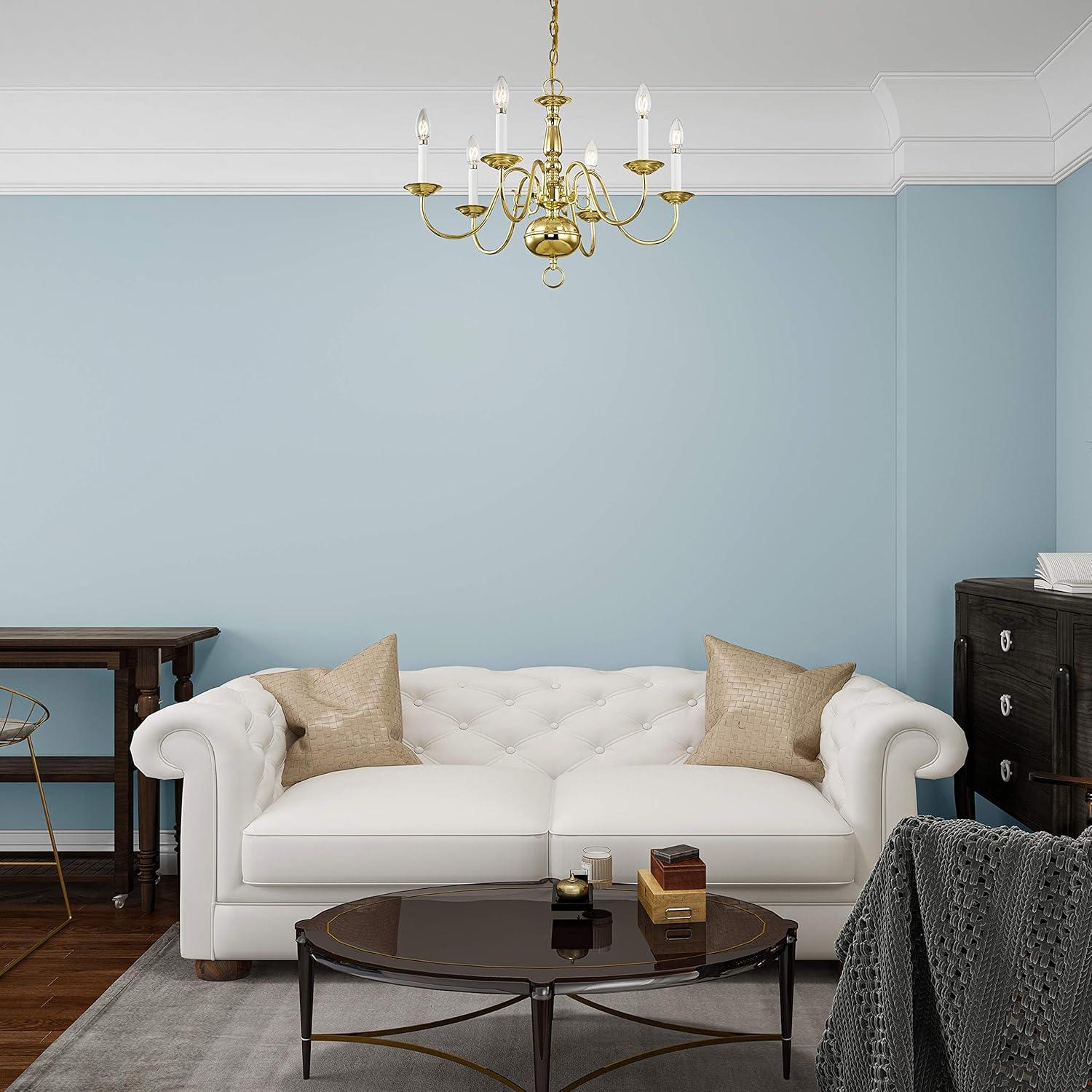 Livex Lighting Williamsburgh 6 - Light Chandelier in  Polished Brass