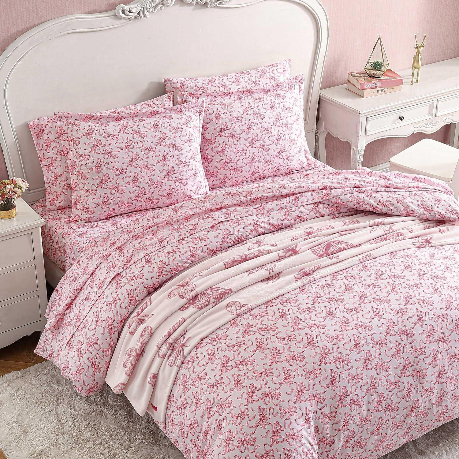 Betsey Johnson Betsey Johnson Ballet Bows Pink Reversible Duvet Cover Set