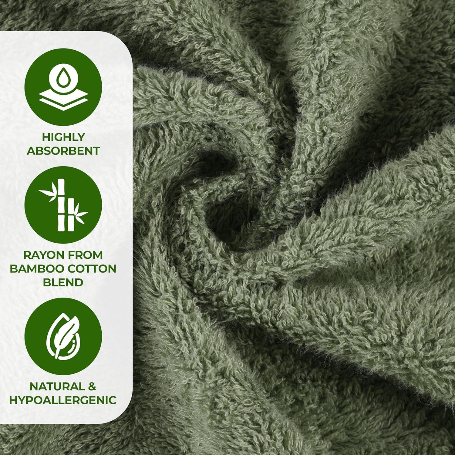 Superior Rayon from Bamboo Soft Modern 6-Piece Towel Set, Green