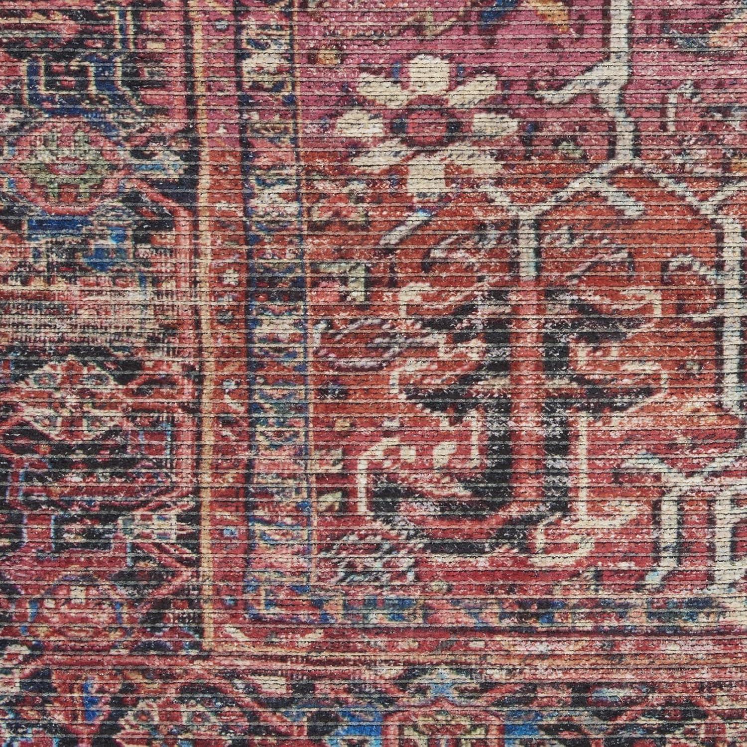 Machine Washable Oriental Red Area Rug