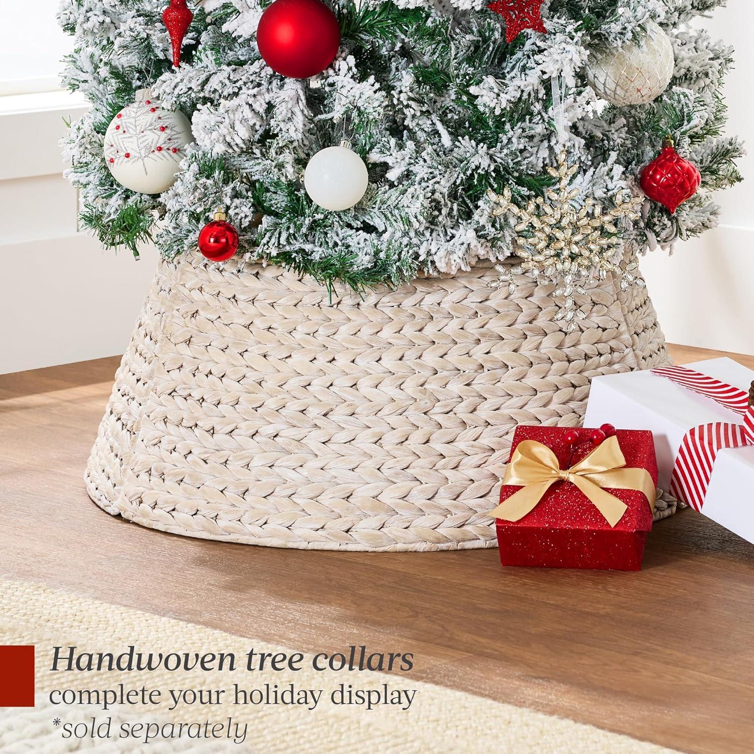Best Choice Products 4.5ft Prelit Artificial Snow Flocked Pencil Christmas Tree 150 Multicolored/ Warm-White Light Modes